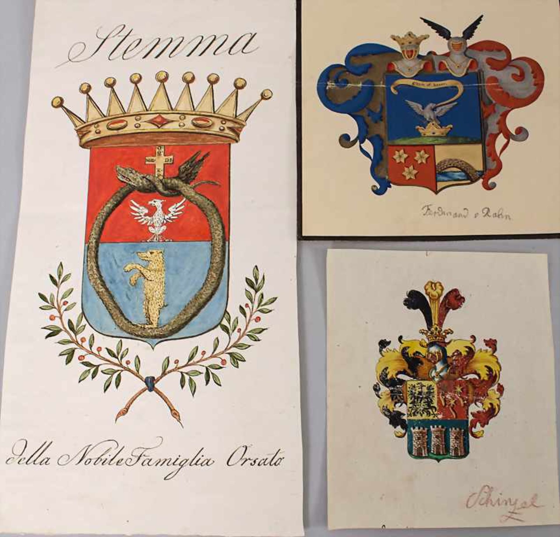 Heraldik: Sammlung 7 Adelswappen / A collection of 7 noble coats of arms, 18. Jh.Techn - Bild 2 aus 4