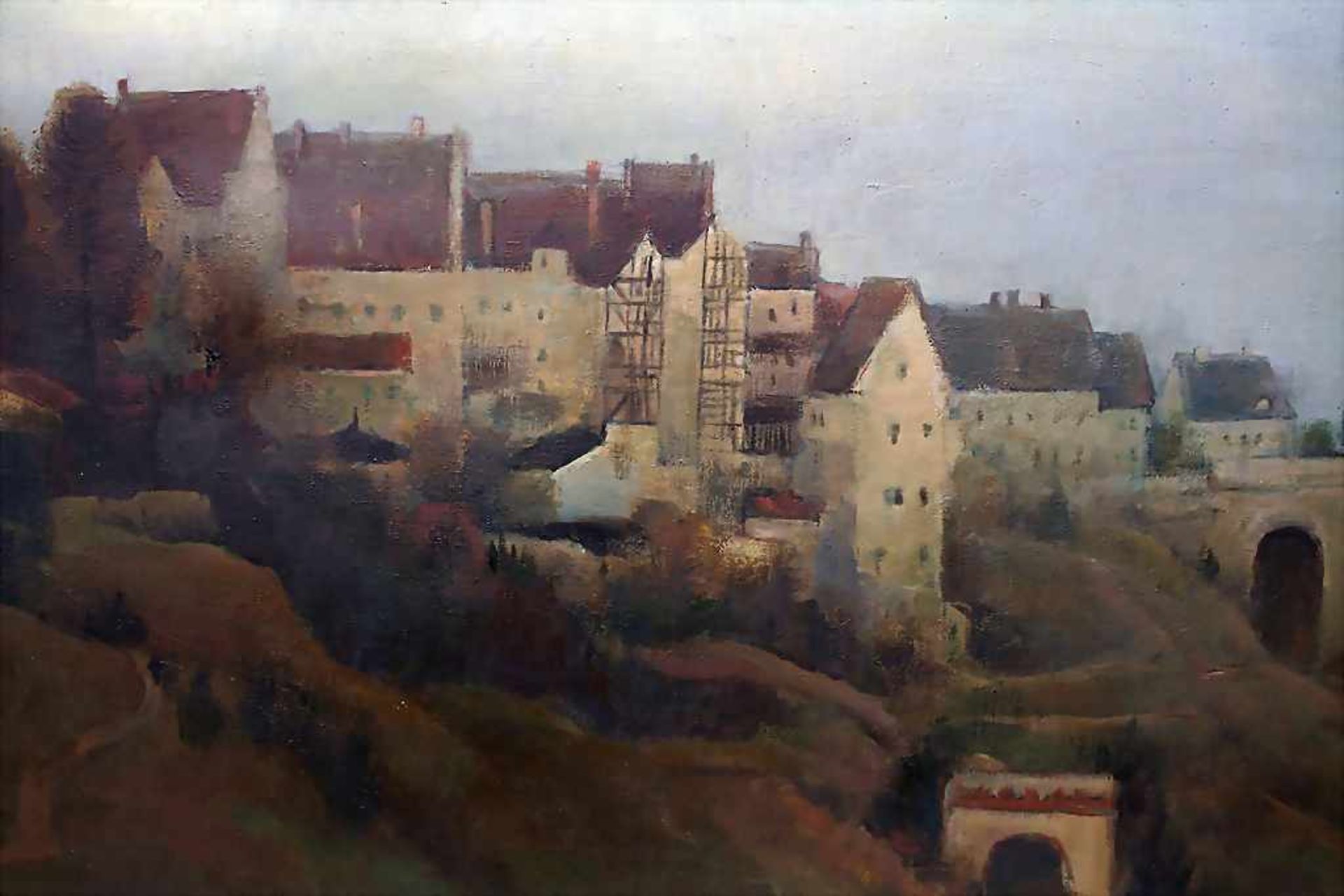 F.A. Wittig (tätig um 1945), 'Ansicht einer Mittelalterlichen Stadt' / 'A view of a medieval to - Image 3 of 5