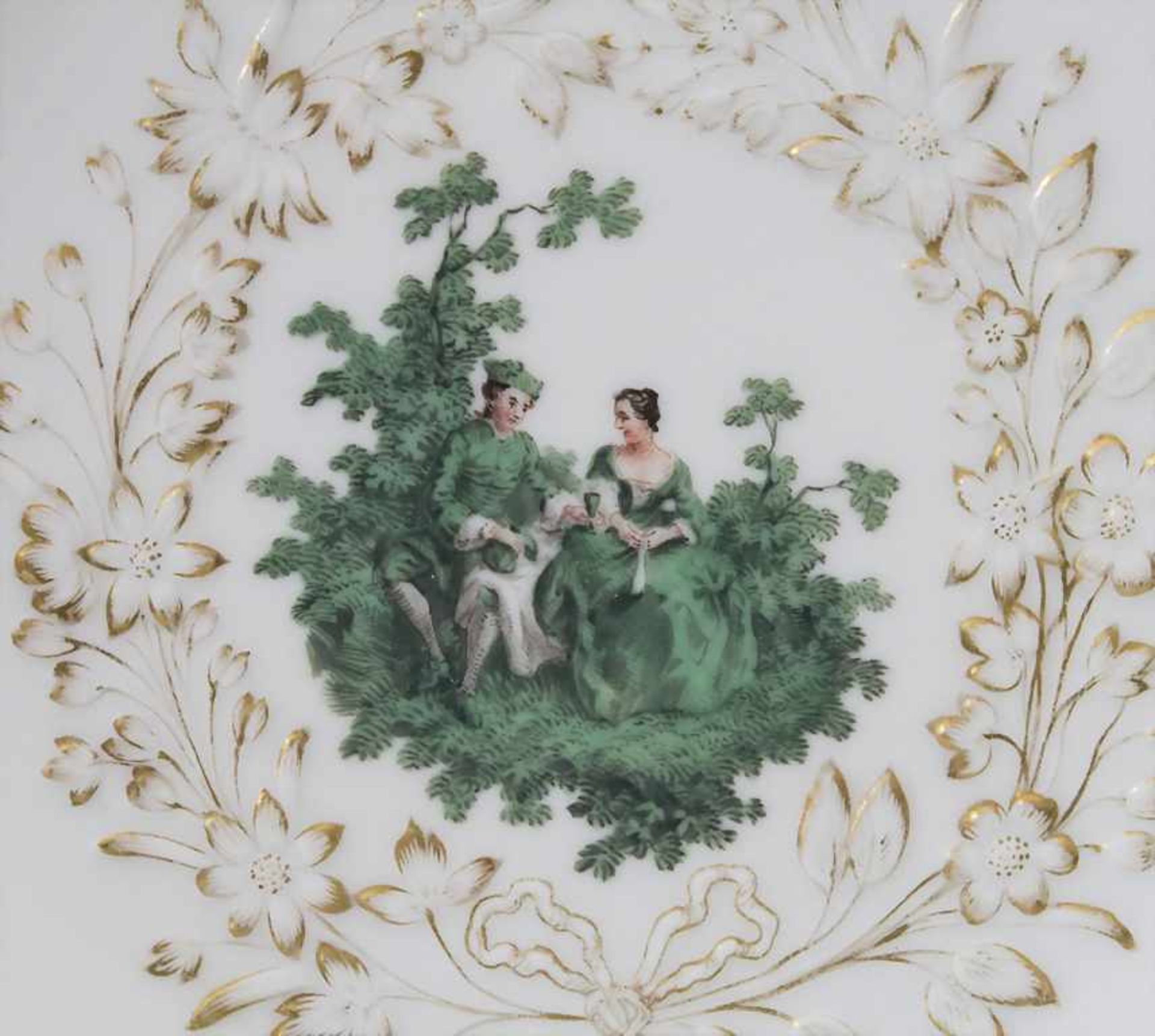 Zierteller / A decorative plate, Meissen, 19. Jh.Material: Porzellan, polychrom bemalt - Image 2 of 5