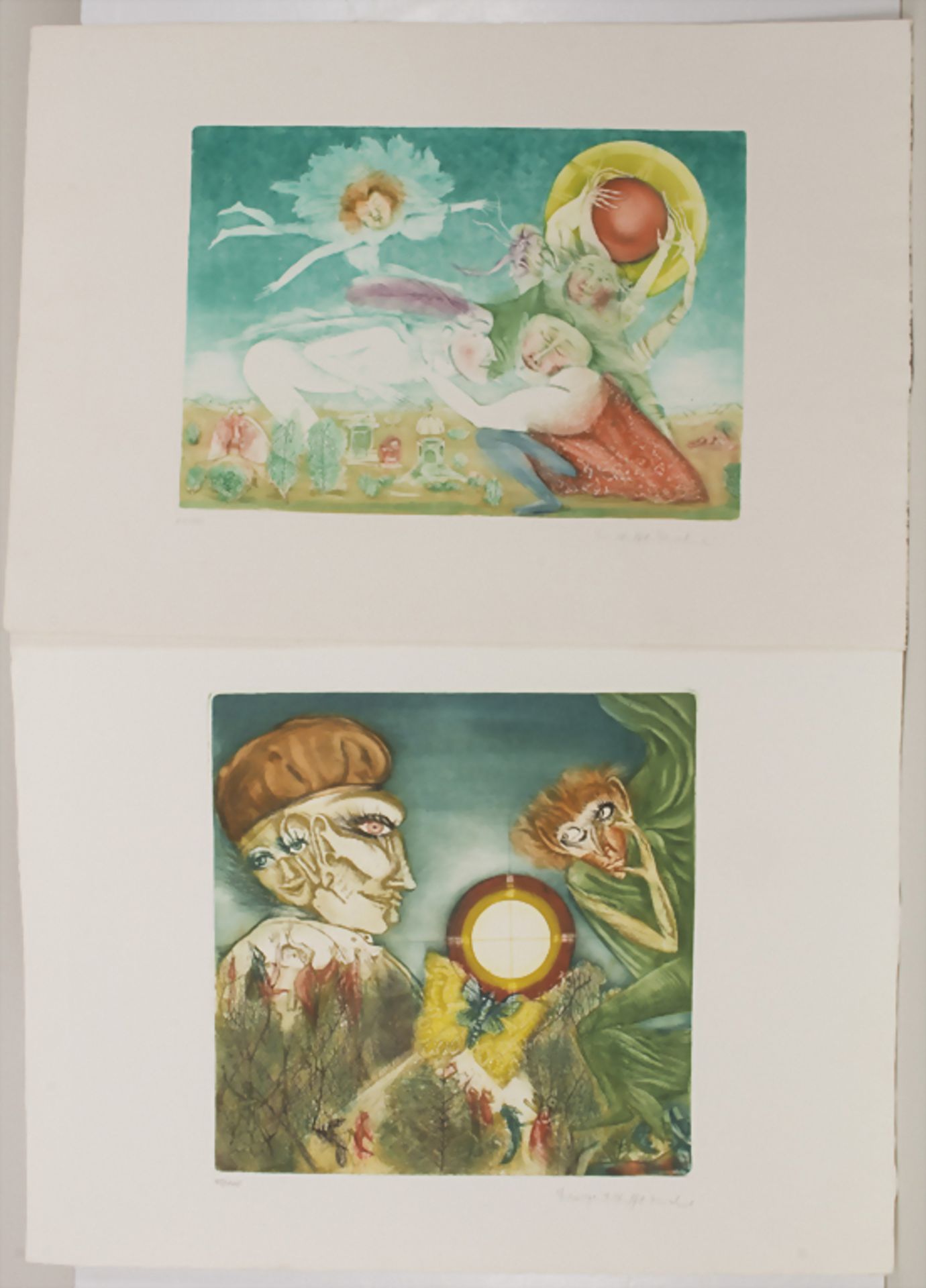 Margrit Hefft-Michel (*1943), 2 Radierungen 'Fabelfiguren' / 2 etchings 'Mythical figures'<b - Image 2 of 5