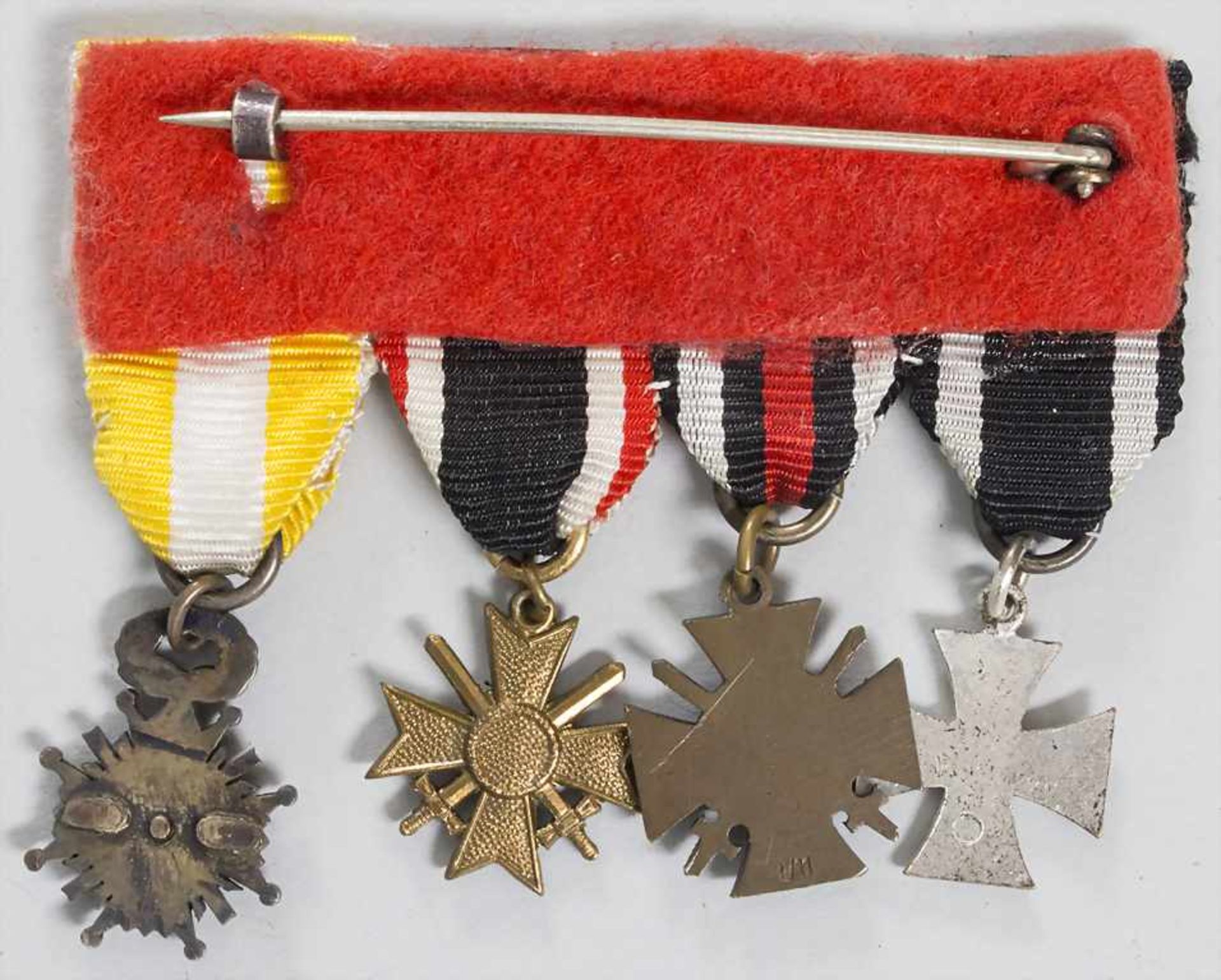 Ordenspange mit 4 MiniaturenBestehend aus:* Eisernez Kreuz 1914,* Ehrenkreuz f - Bild 3 aus 3