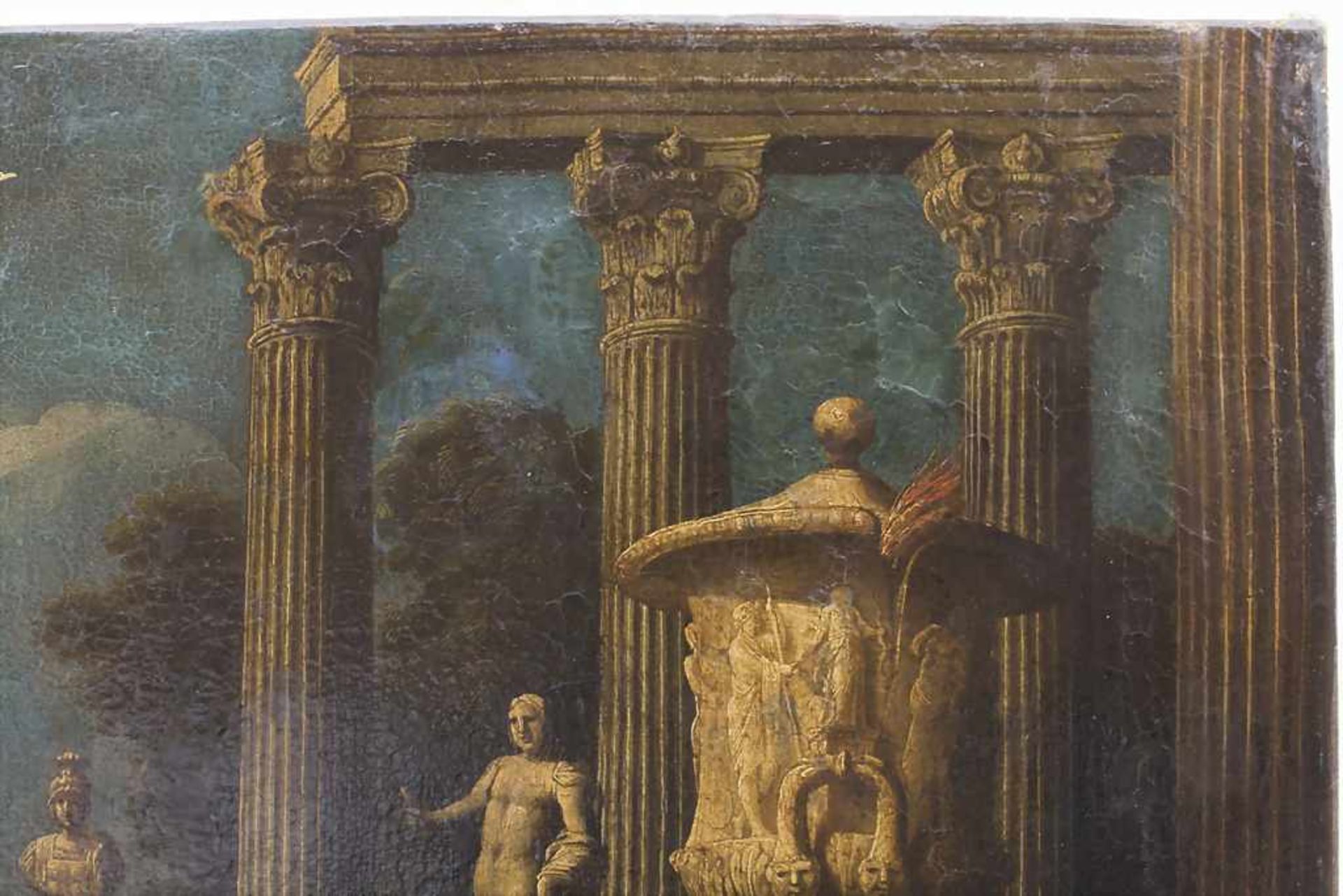 Francesco Pannini (1745-1812) (Zuschreibung / Attributed), 'Tempelruine Vesta mit Figurenstaffag - Image 5 of 8