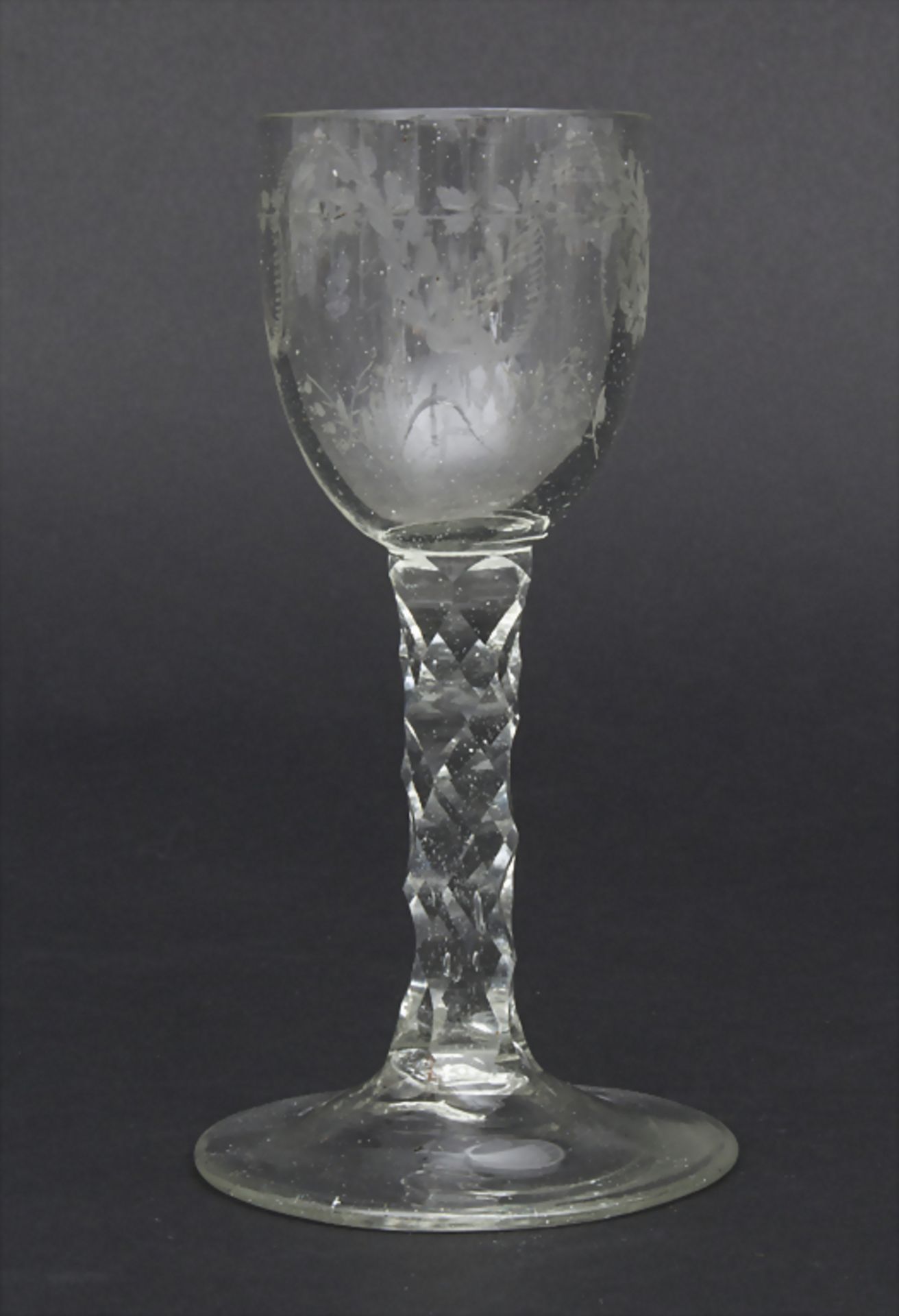 Kleines Barockglas / A small Baroque glass, deutsch, 18. Jh.Material: farbloses Glas,