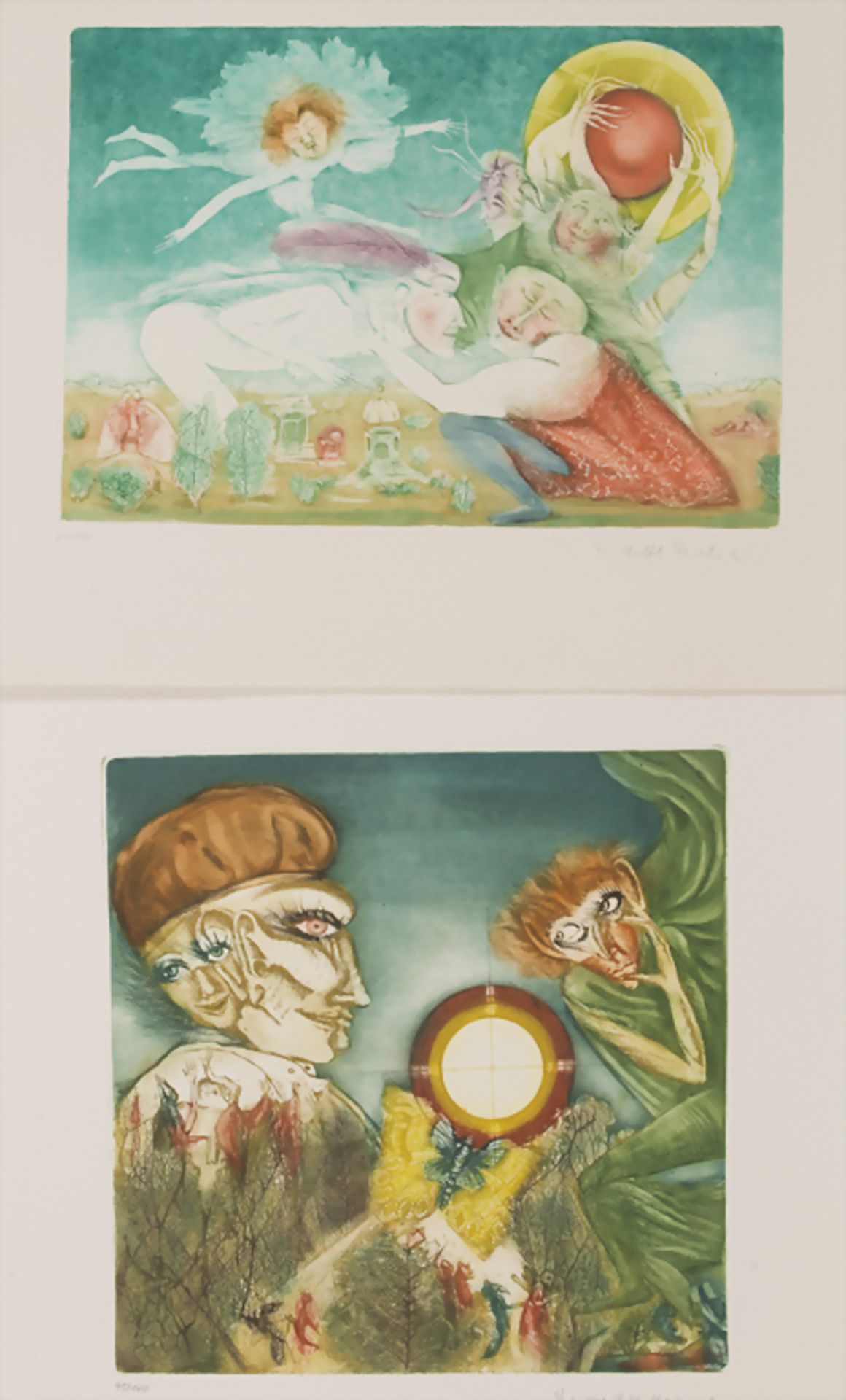 Margrit Hefft-Michel (*1943), 2 Radierungen 'Fabelfiguren' / 2 etchings 'Mythical figures'<b
