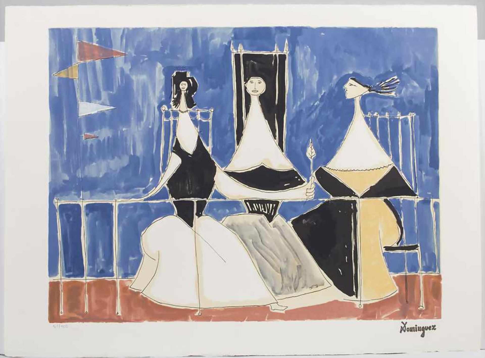 Oscar Dominguez (1906-1957), 'Drei Frauen' / 'Three women'Technik: Farblithografie auf