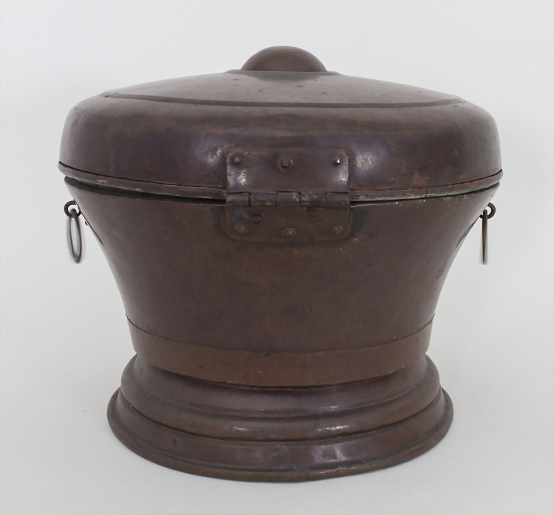 Großer Deckeltopf / A large copper pot, 18./19. Jh.Material: Kupfer, seitlich Ringhen - Image 4 of 6
