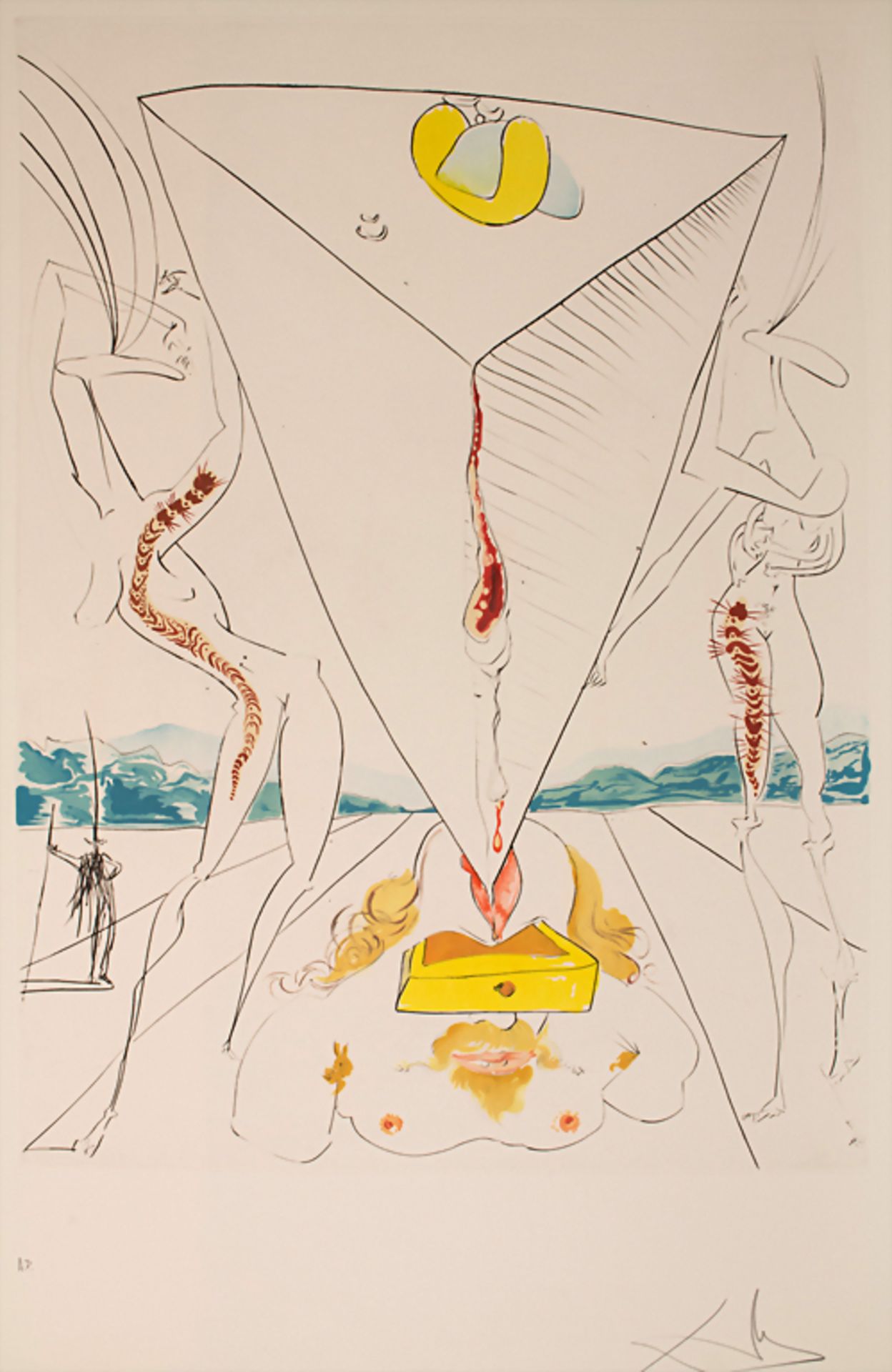 Salvador Dali (1904-1989), 'Philosophe écrasé par le cosmos'Technik: Radierung / Far