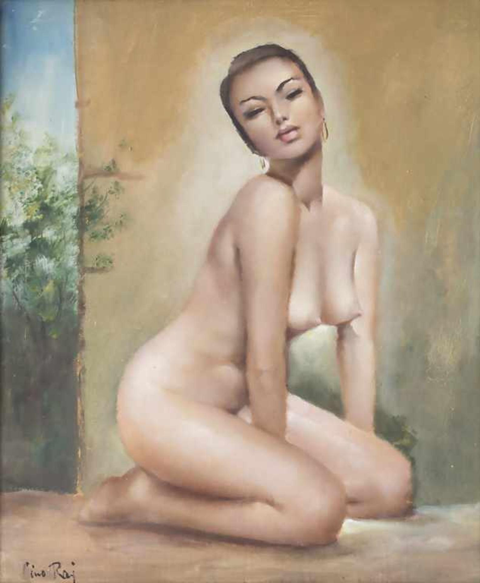 Künstler des 20. Jh., 'Weiblicher Akt' / 'A female nude'Technik: Öl auf Hartfaserpla