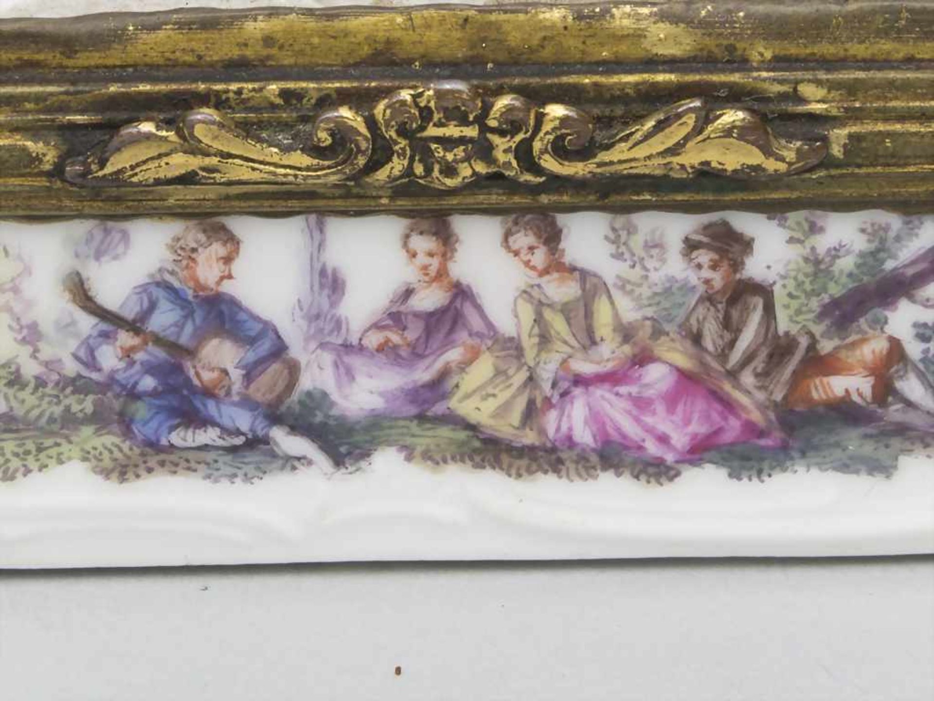 Tabatiere / Schnupftabakdose mit Watteau-Szenen / A snuff box with courting scenes, KPM Berlin, - Bild 11 aus 12