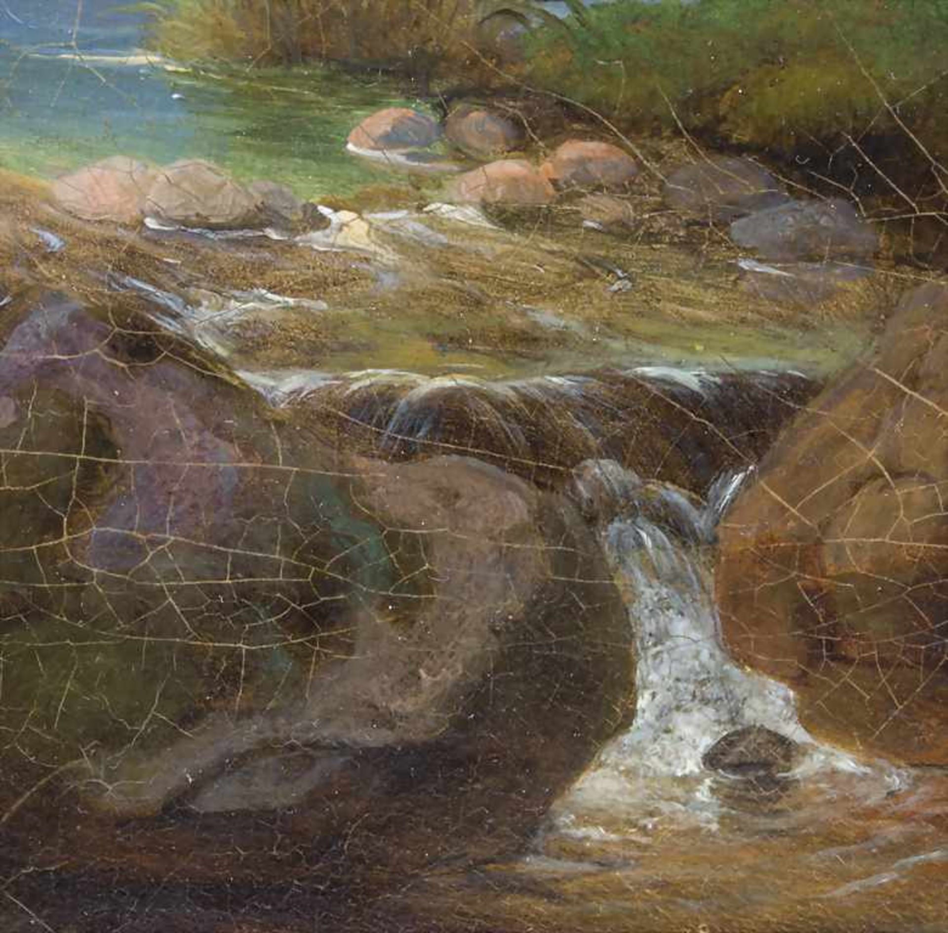 Kilian Metzinger (1806-1869), 'Bergsee mit Hirschen' / 'A mountain lake and deer'Techn - Image 3 of 9