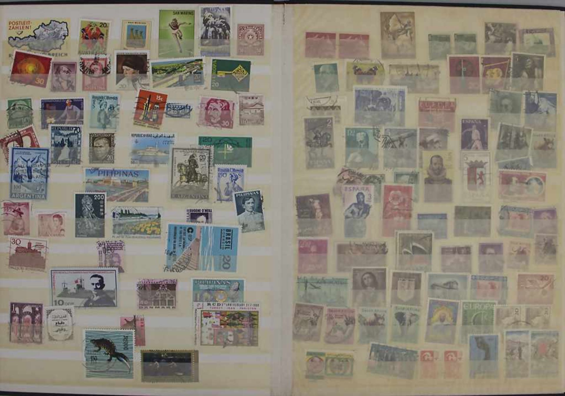 2 Briefmarkenalben / 2 stamp albums2 Alben Briefmarken mit Marken aus aller Welt, Albe - Bild 2 aus 3