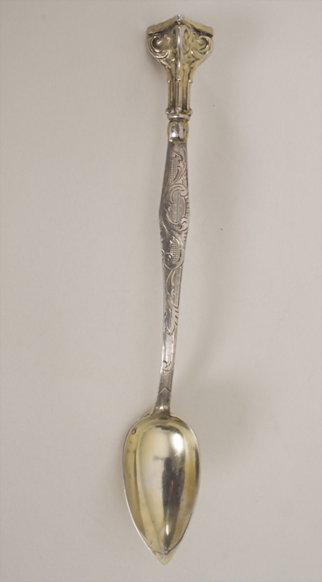Apothekerlöffel / A pharmacist's silver spoon, wohl Dottrens & Bordier, Paris, Mitte 19. Jh.</b