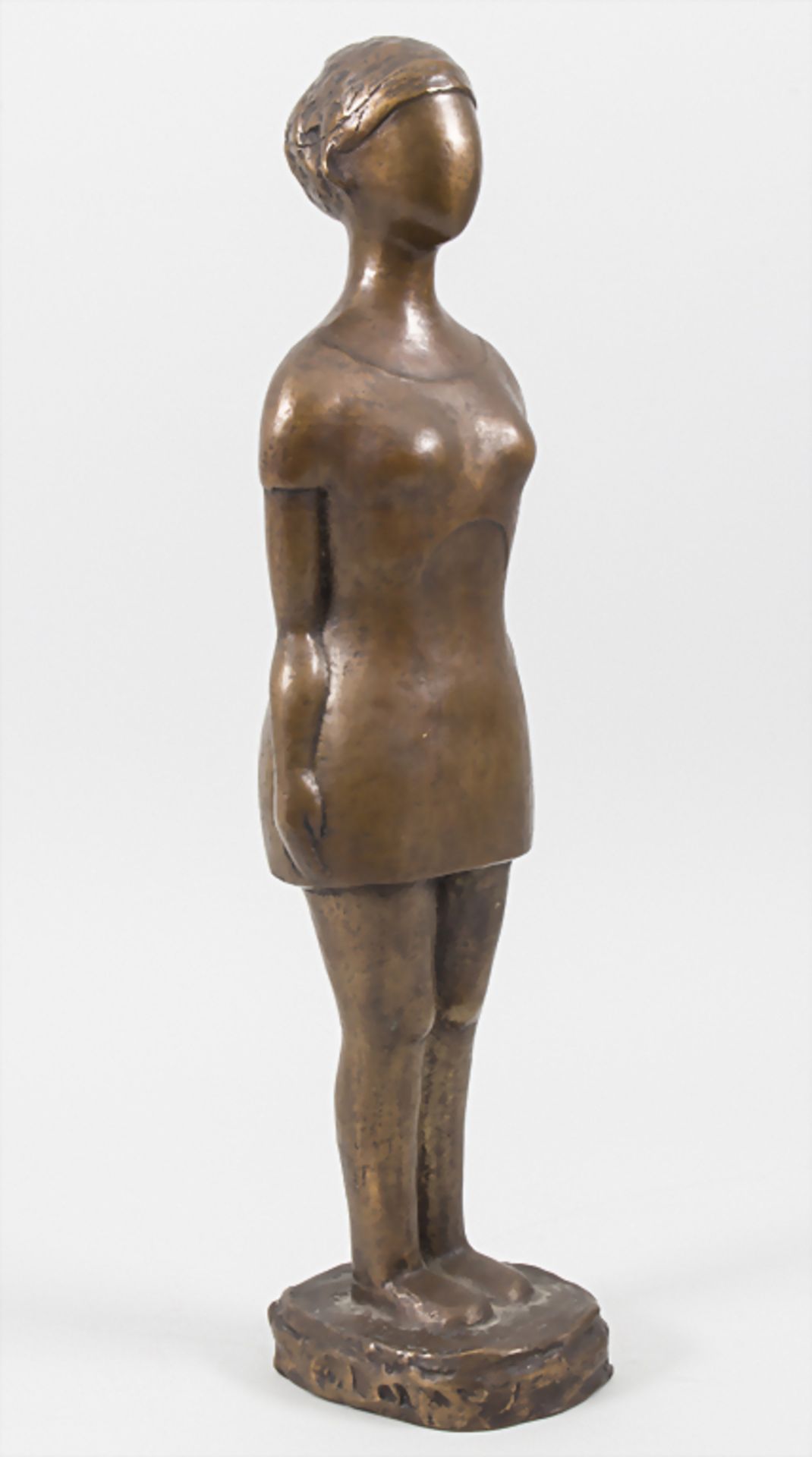 Monogrammist, 'Stehendes Mädchen' / A bronze sculpture of a girl, Frankreich, nach 1979<br