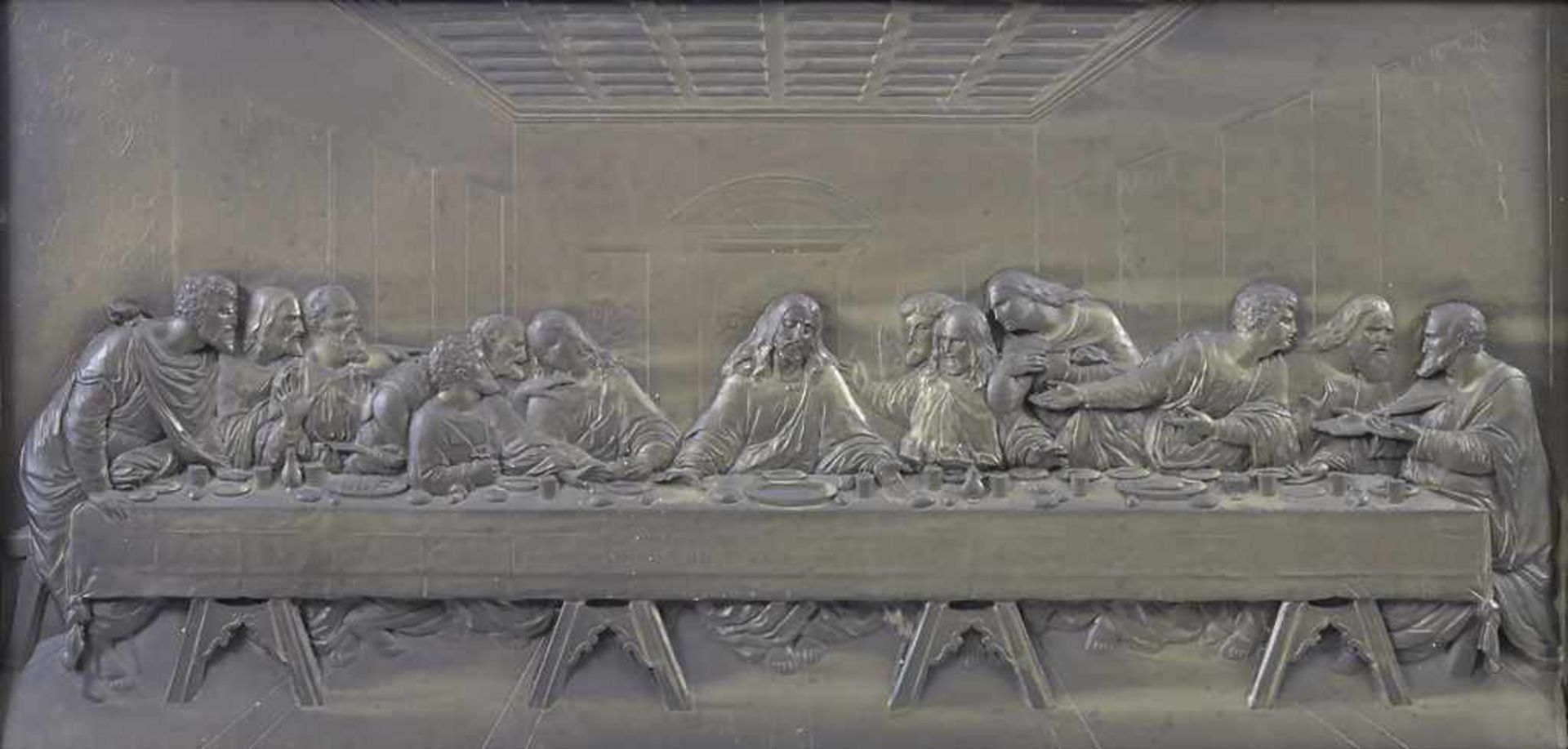 Reliefdarstellung 'Das letzte Abendmahl' / A relief 'The last supper'Material: Messing