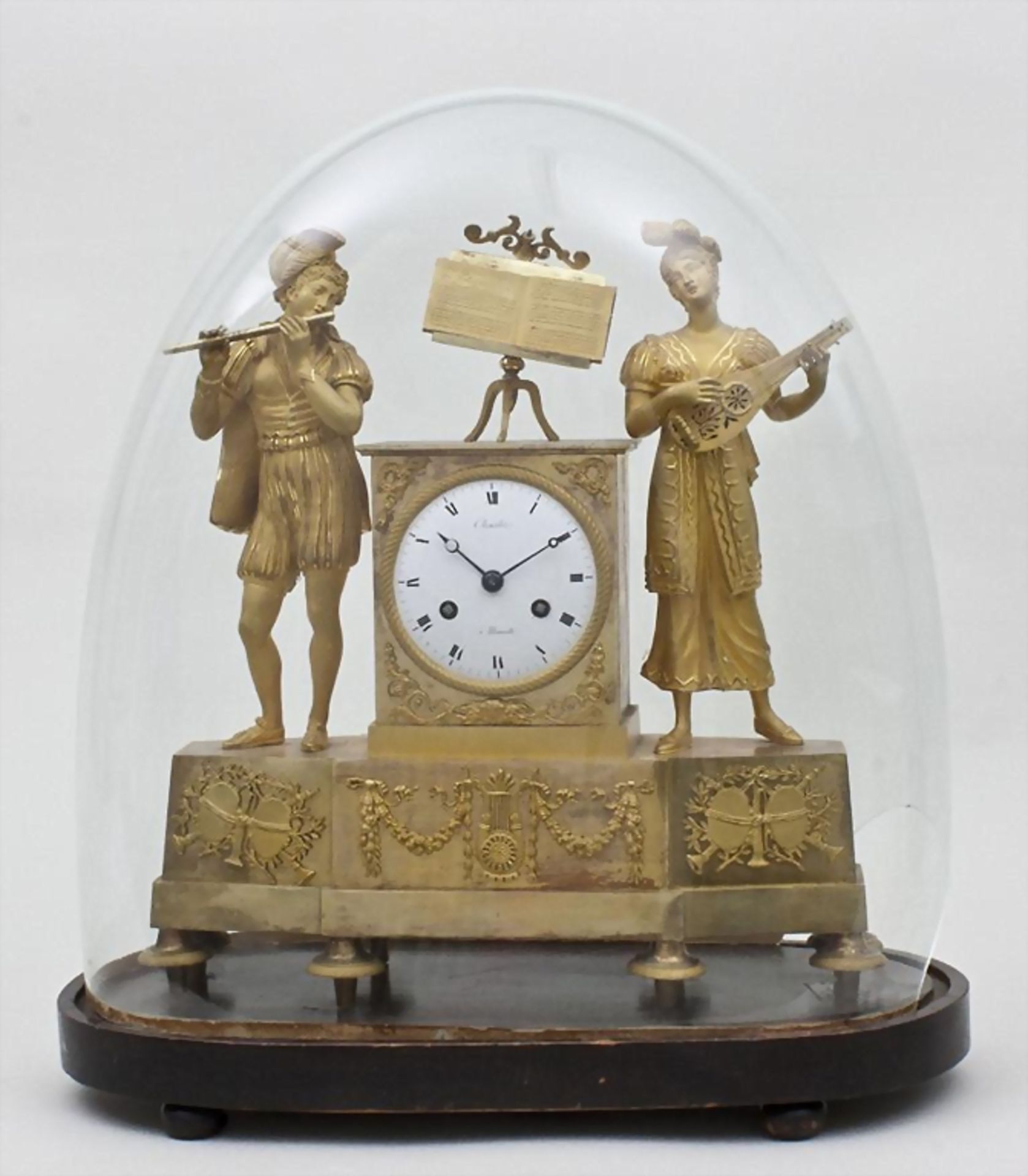 Pendule, Époque Restauration, Frankreich, um 1820allegorische Darstellung des Gesangs - Image 4 of 8