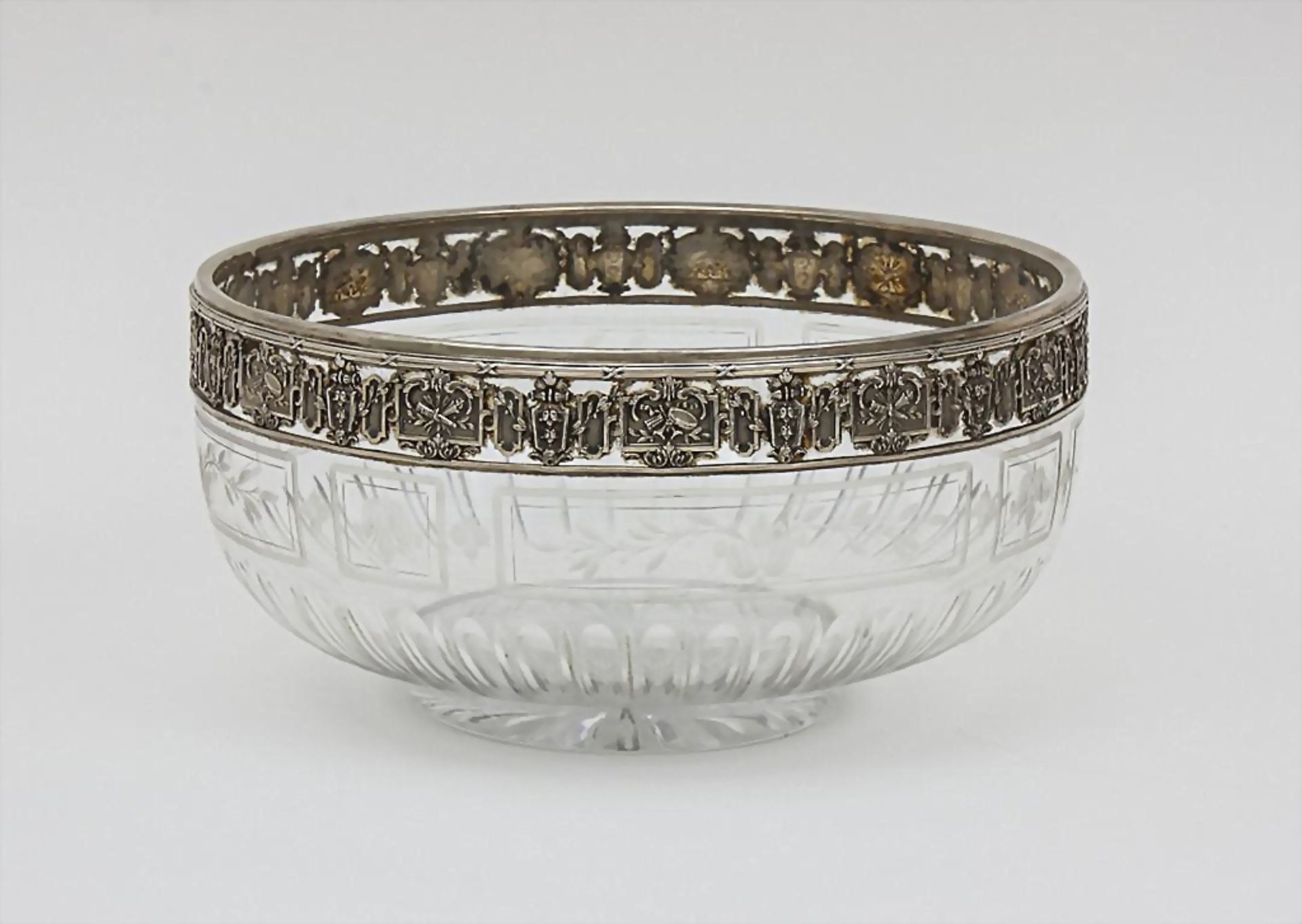 Glasschale mit Silbermontur/ Crystal And Silver Bowl , Eugène Lefebvre, Paris, um 1890<br /