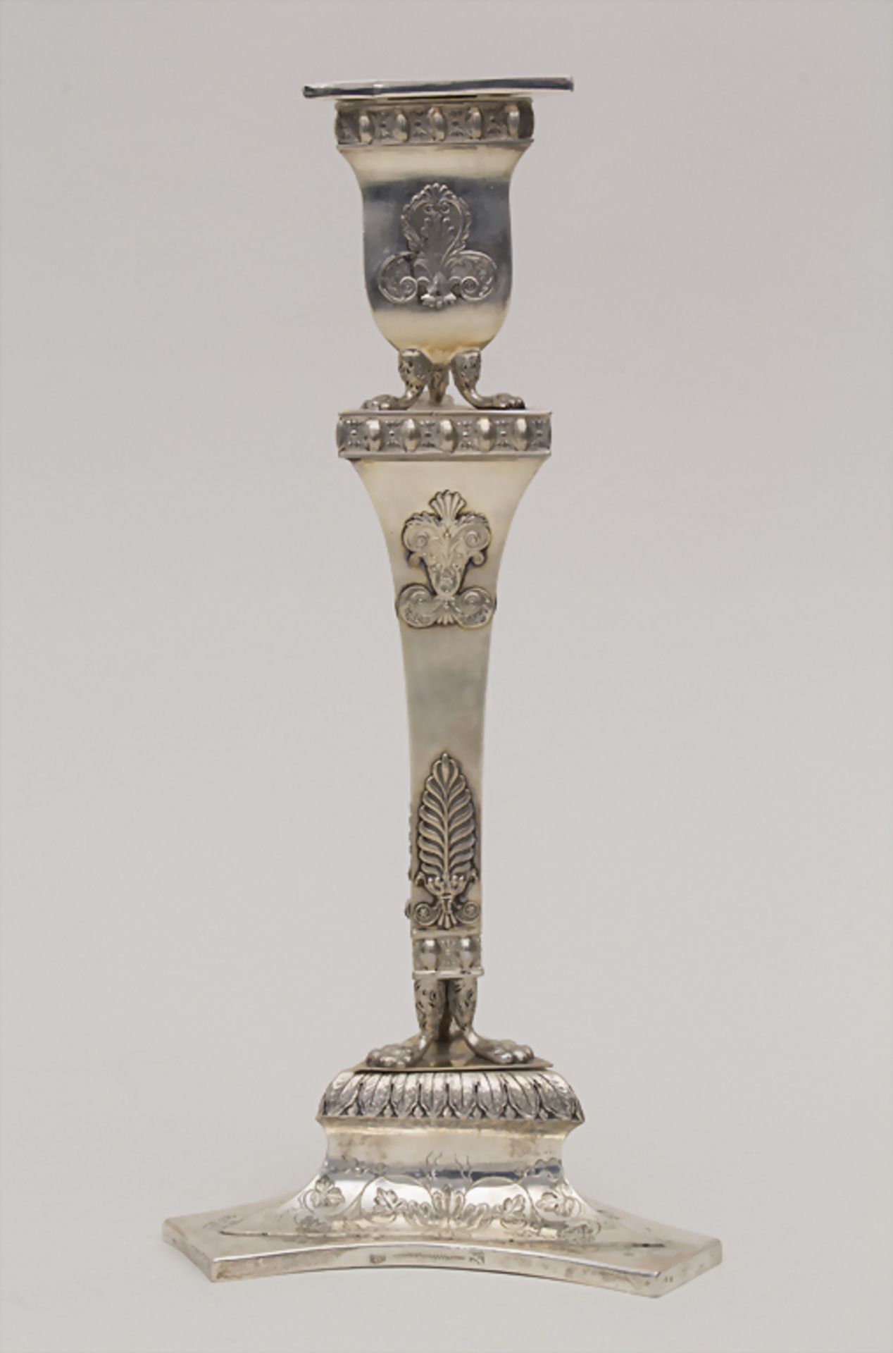 Empire Kerzenleuchter / An Empire silver candlestick, Weissenfels, um 1820Material: Si - Image 2 of 8