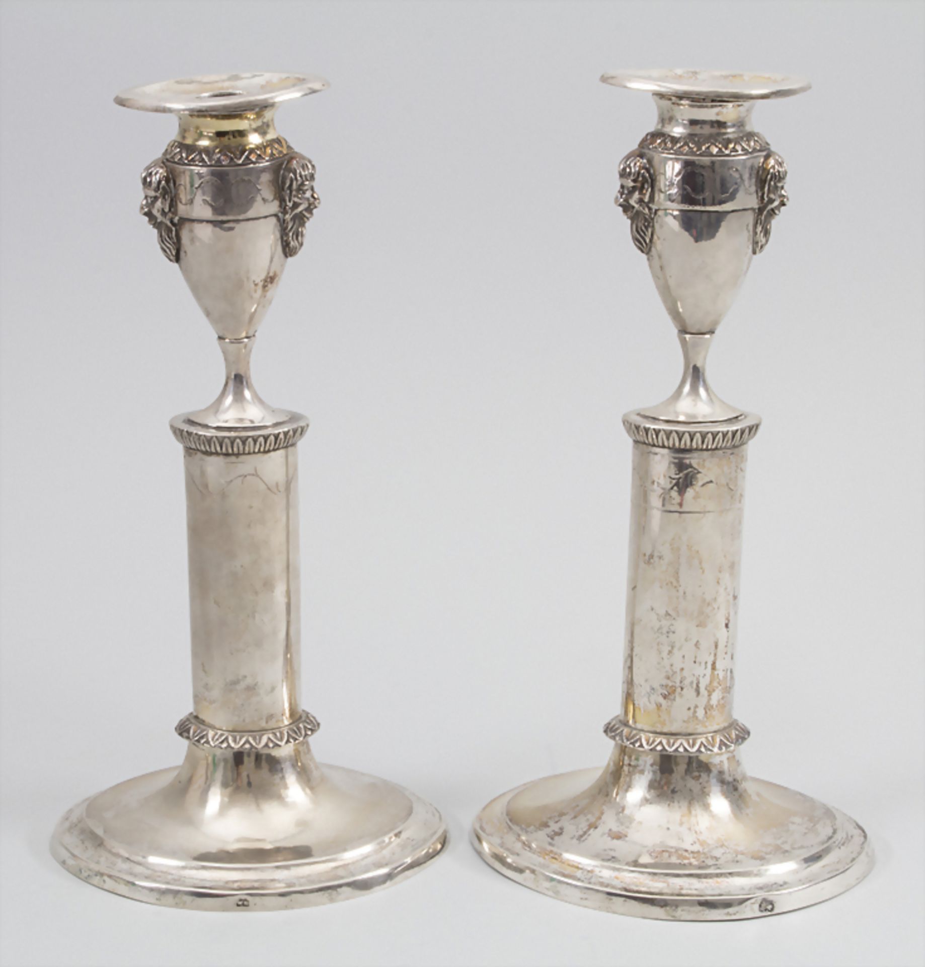 Paar Empire Kerzenleuchter / A pair of silver candlesticks, Wilhelm Hessenberg, Frankfurt am Mai - Image 2 of 19