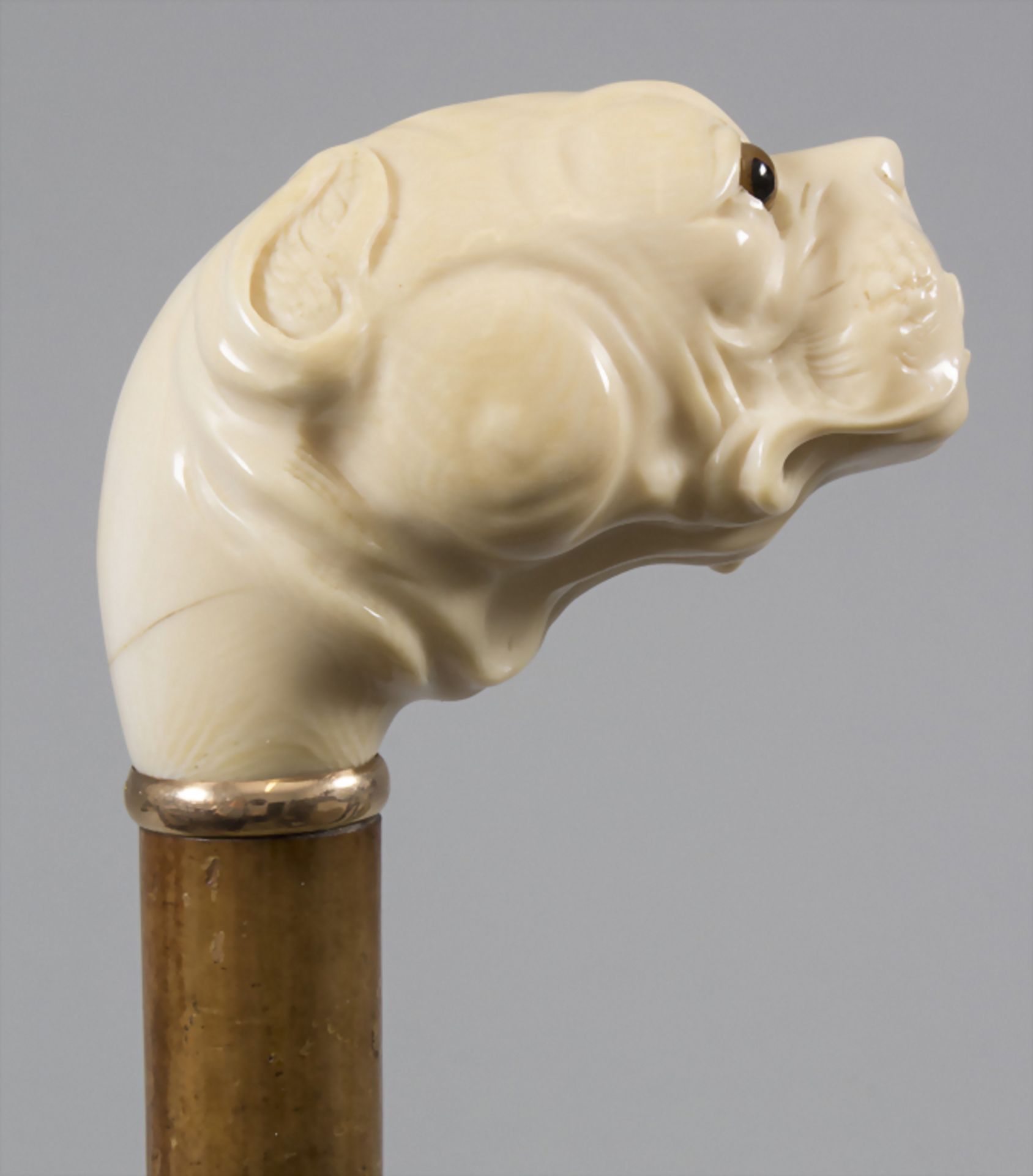 Spazierstock mit Bulldoggenkopf-Griff / A walking stick / cane with a bulldog's head shaped hilt - Image 3 of 5