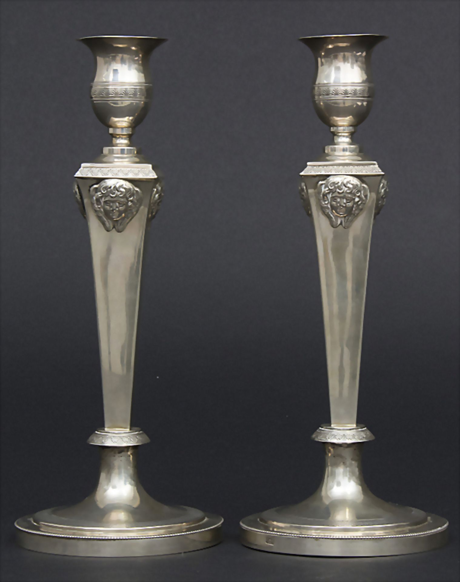 Paar Empire Kerzenleuchter / A pair of candlesticks, Carl Gottlob Schrödel, Dresden, 1818<b - Bild 2 aus 8
