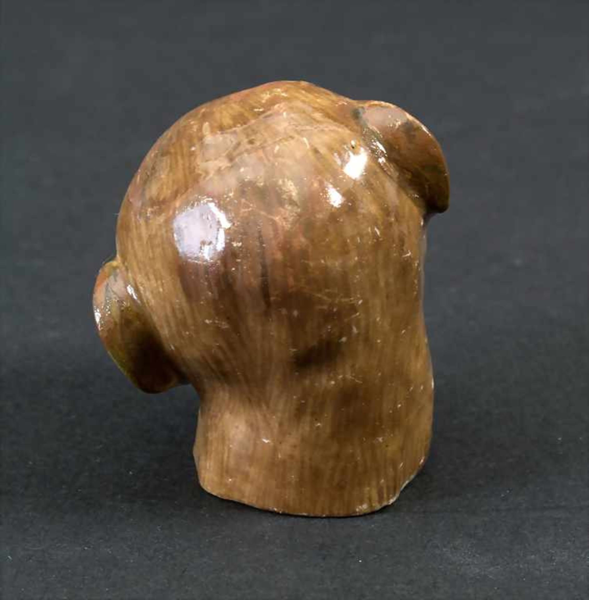 Affenkopf / A monkey's head, Meissen, 19. Jh.Material: Porzellan, glasiert und farbig - Image 4 of 8