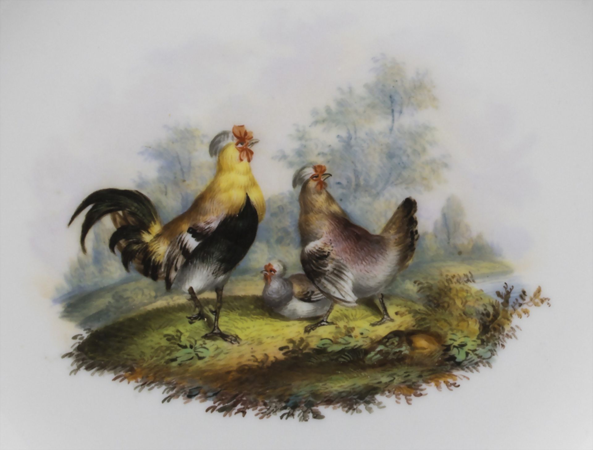 Zierteller mit Hühnern und Insekten - Image 2 of 5
