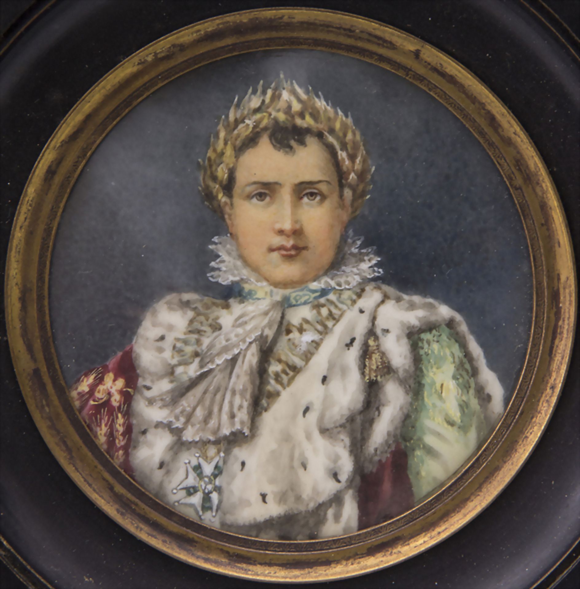 Miniatur Porträt 'Napoleon Bonaparte als Kaiser' - Bild 2 aus 2