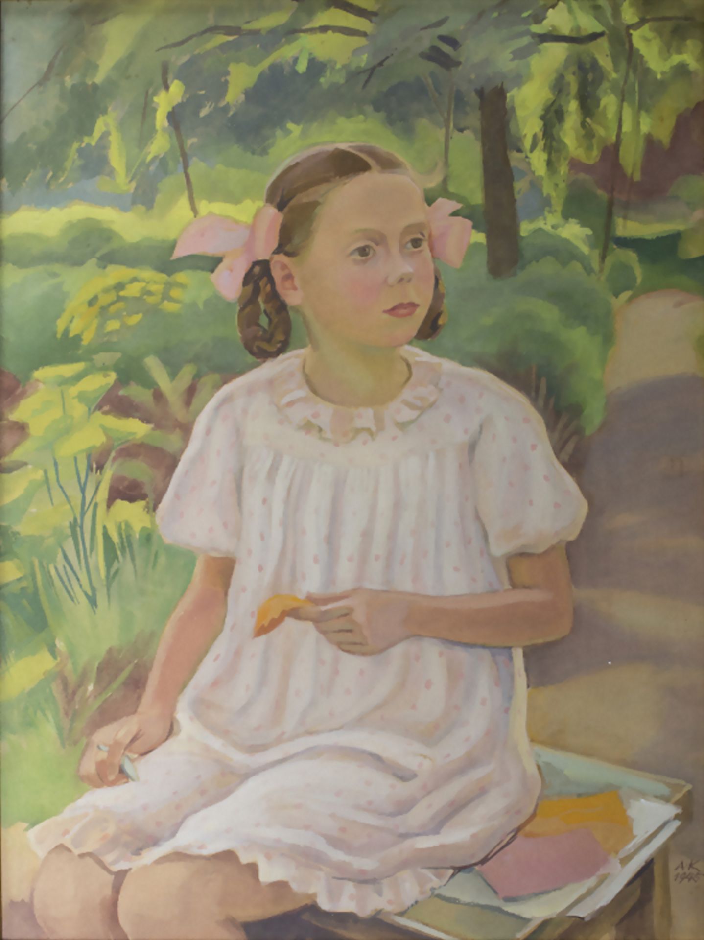 August KAUL (1873-1949), 'Mädchen im Park'