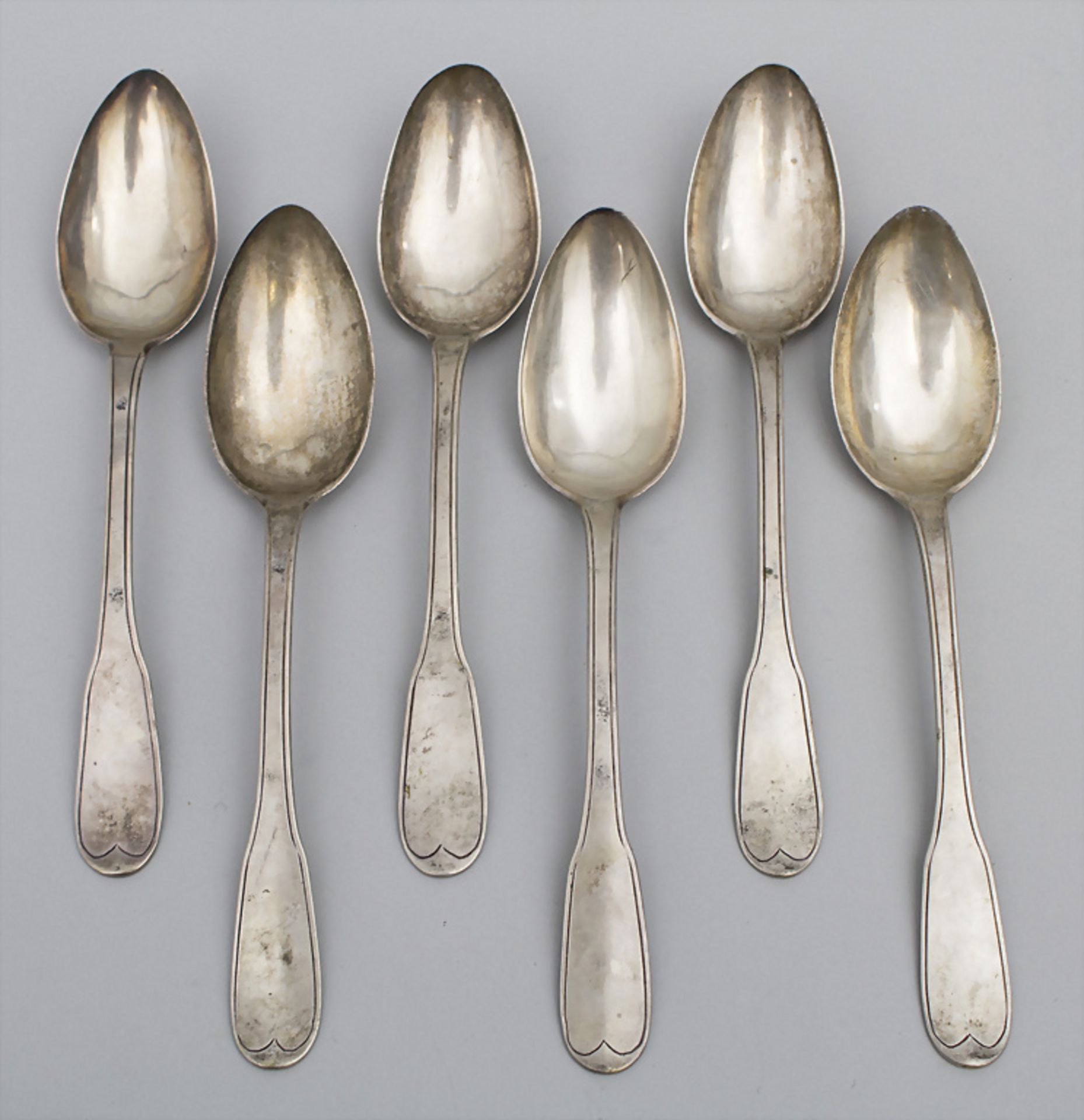 6 Löffel / 6 silver spoons, Johann Heinrich Philipp Schott, Frankfurt, 1805