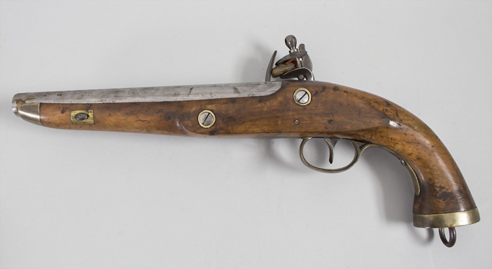 Belgische Militärpistole mit Steinschloss / A Belgian military pistol with a flintlock, um 1830