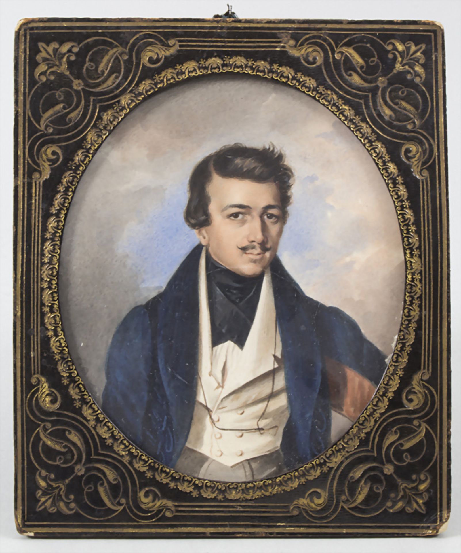 Biedermeier Miniatur 'Herrenporträt' / A miniature portrait of a gentleman, Eduard SWOBODA ...