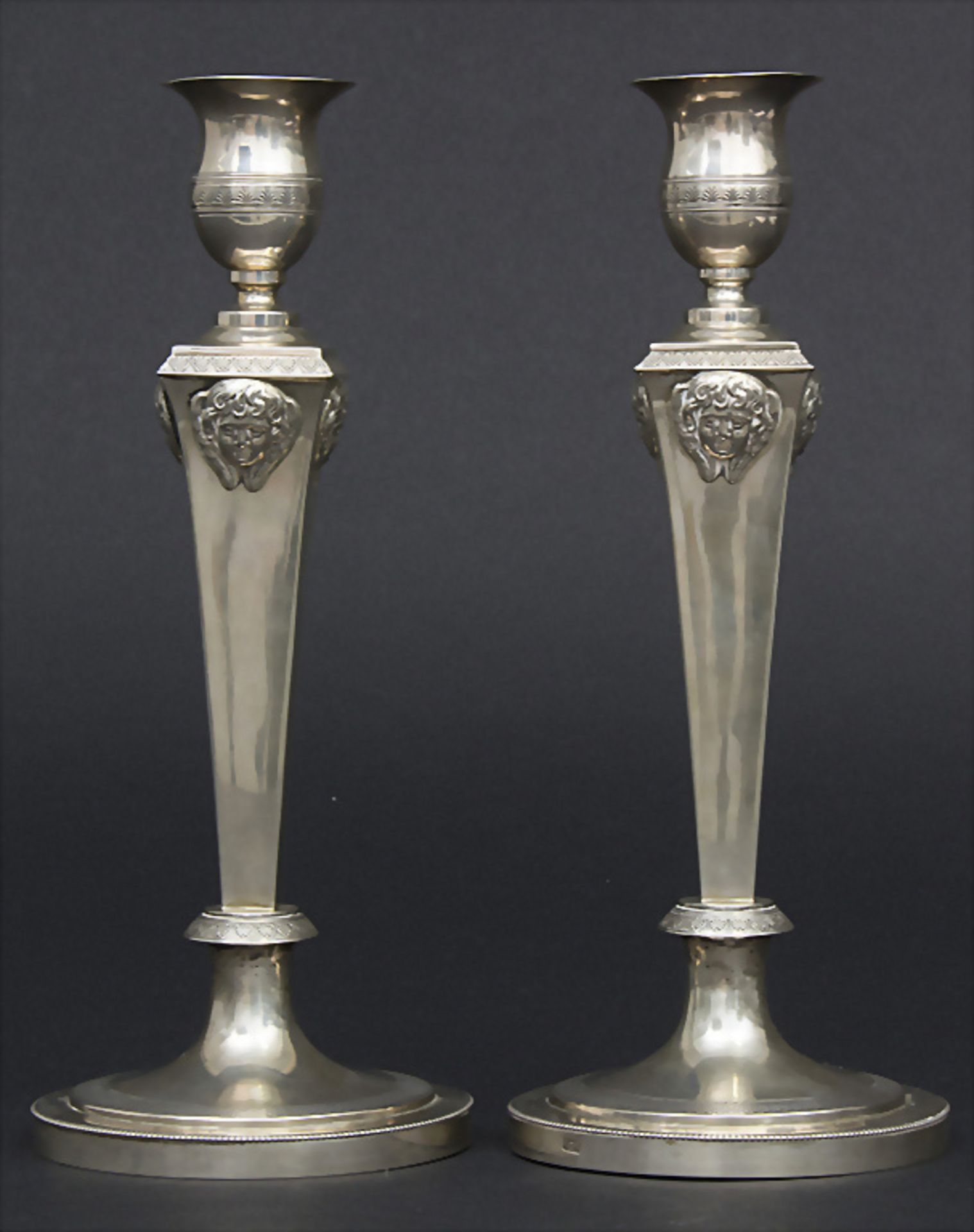 Paar Empire Kerzenleuchter / A pair of candlesticks, Carl Gottlob Schrödel, Dresden, 1818 - Image 2 of 8