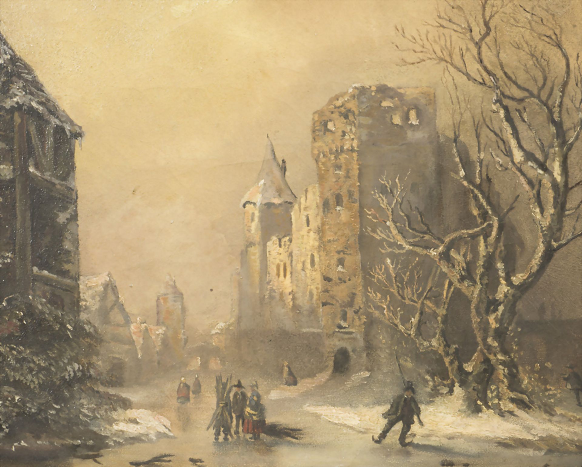 Monogrammist C.B., 'Dorf im Winter' / 'A village in wintertime', 1862. - Image 4 of 5