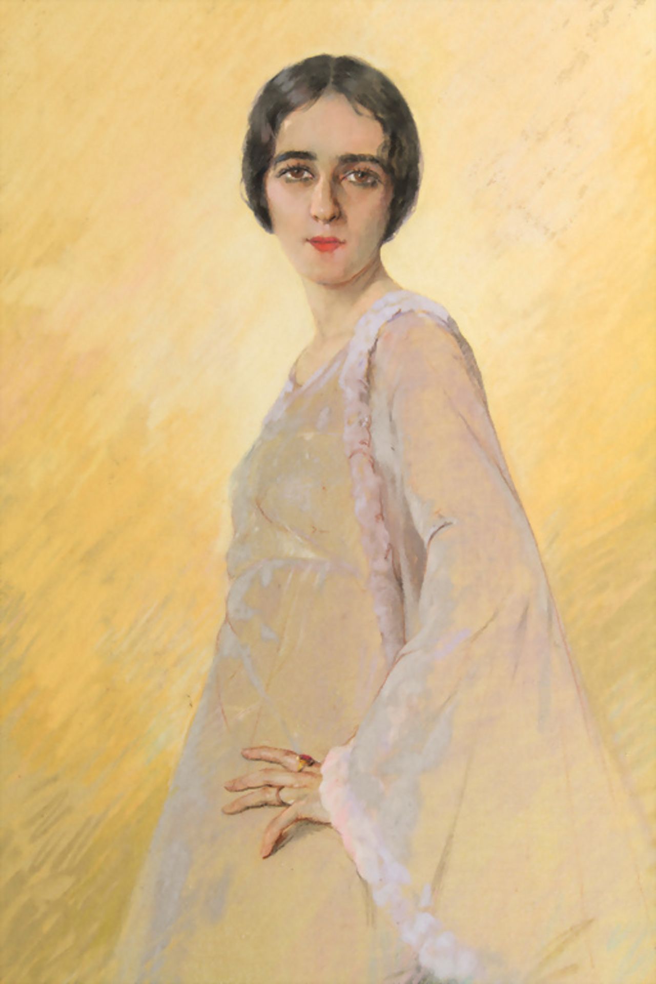 Émile DECKERS (1885-1968), 'Schöne Algerierin im Cocktailkleid' / 'An Algerian woman wearing a ...
