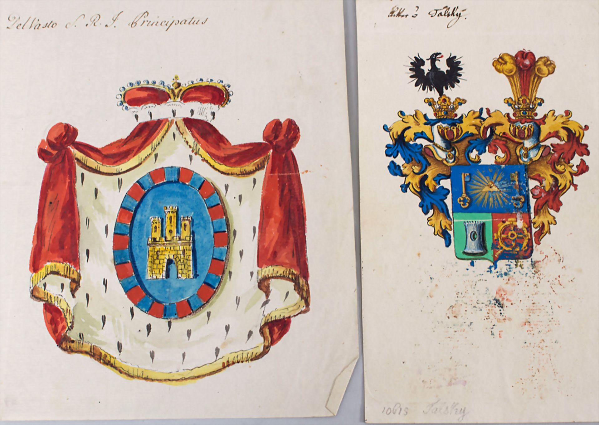Heraldik: Sammlung 6 Adelswappen / A collection of 6 noble coats of arms, 18. Jh. - Bild 5 aus 5