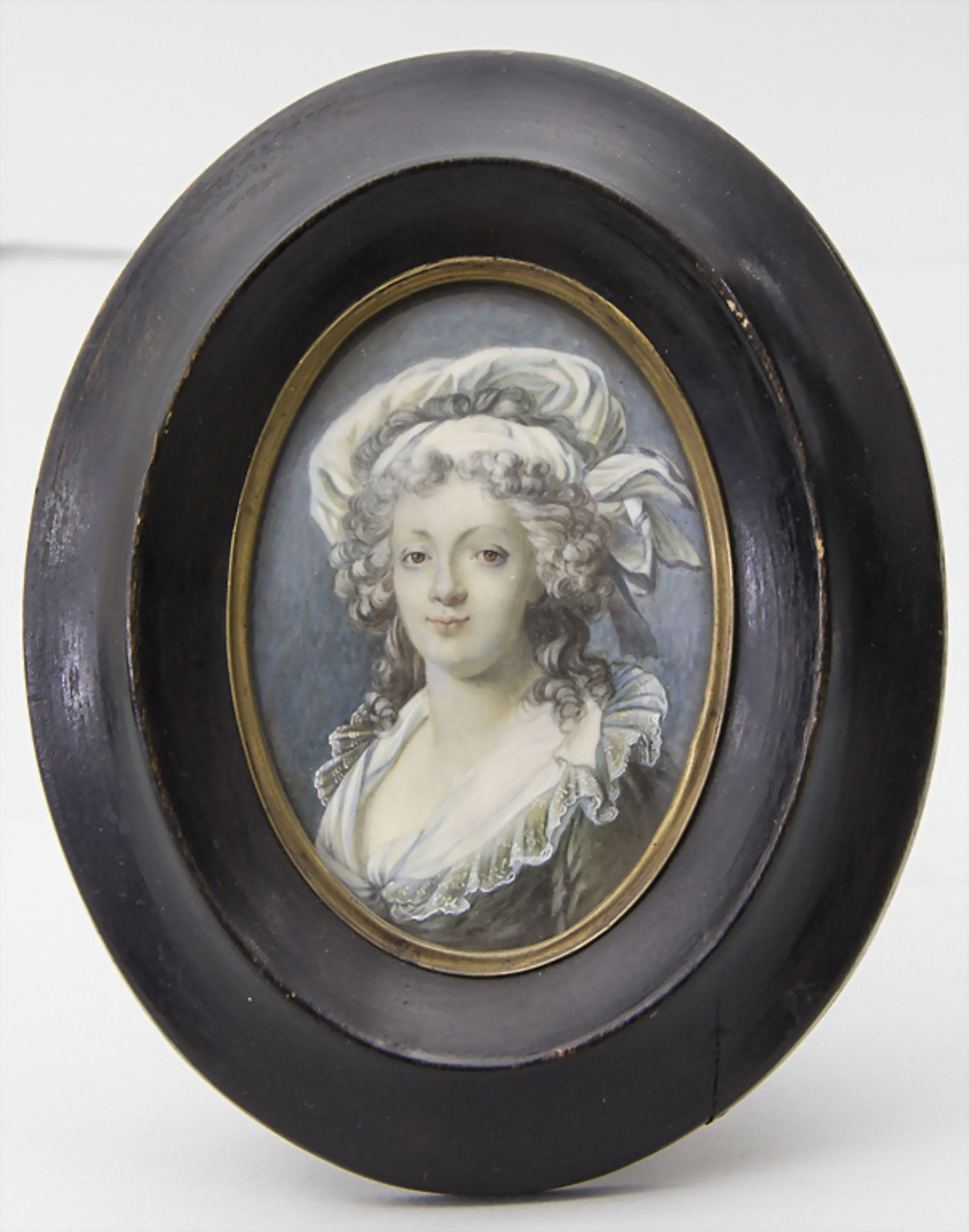 Miniatur Porträt einer Dame / A miniature portrait of a young lady, Frankreich, Anfang 19. Jh.