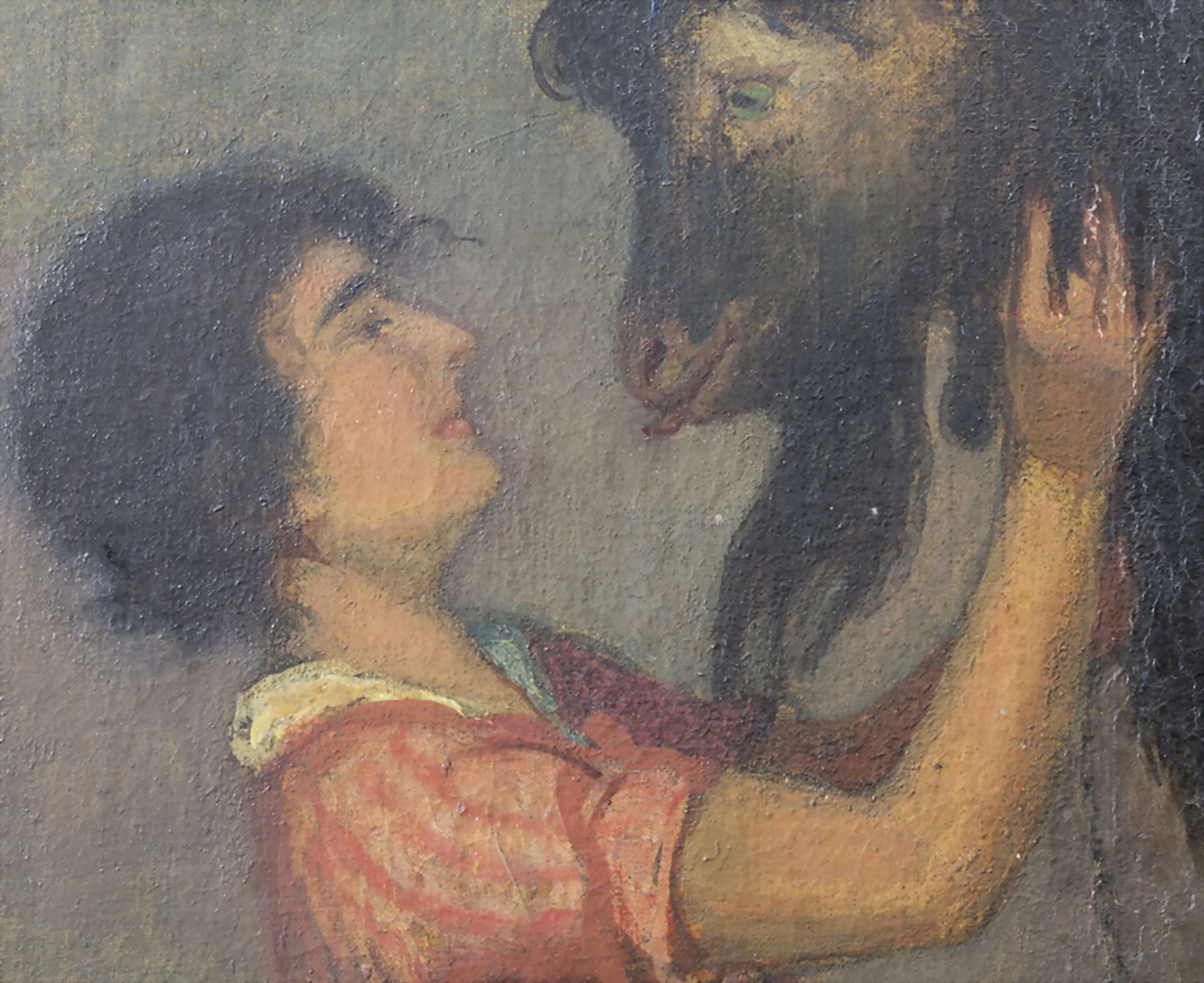 Colombo Max (1877-1970), 'Mädchen mit Ziegenbock' / 'A girl with a goat' - Image 2 of 5