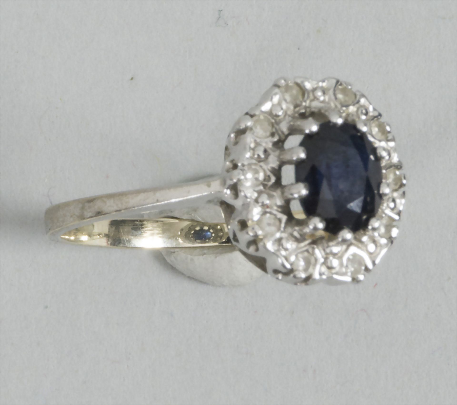 Saphir-Diamant-Ring / A 14k gold ring with sapphire and diamonds - Bild 2 aus 5