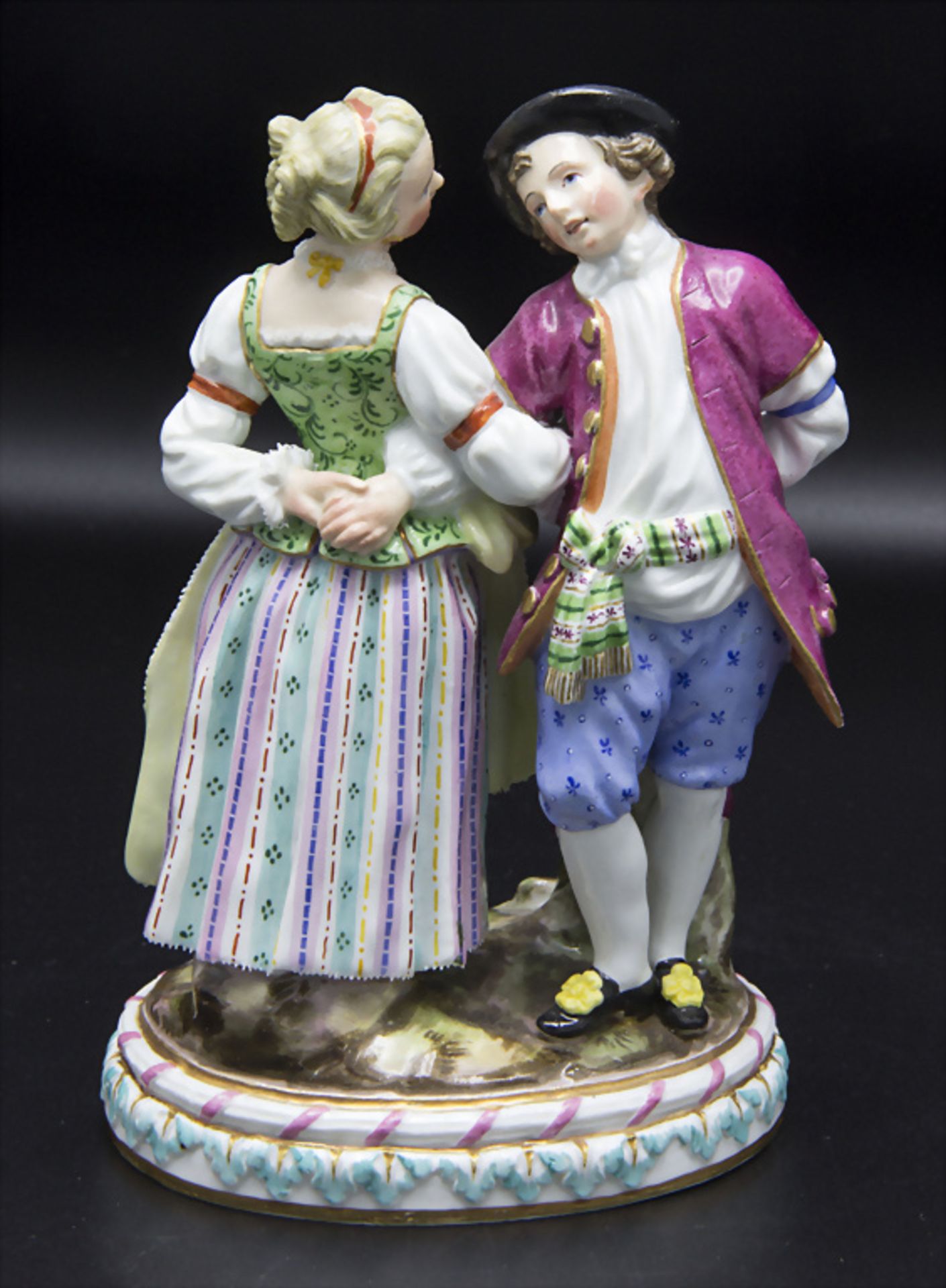 Figurengruppe 'Tanzendes Paar' / A figural group 'Dancing couple', Meissen, um 1800 - Image 3 of 6