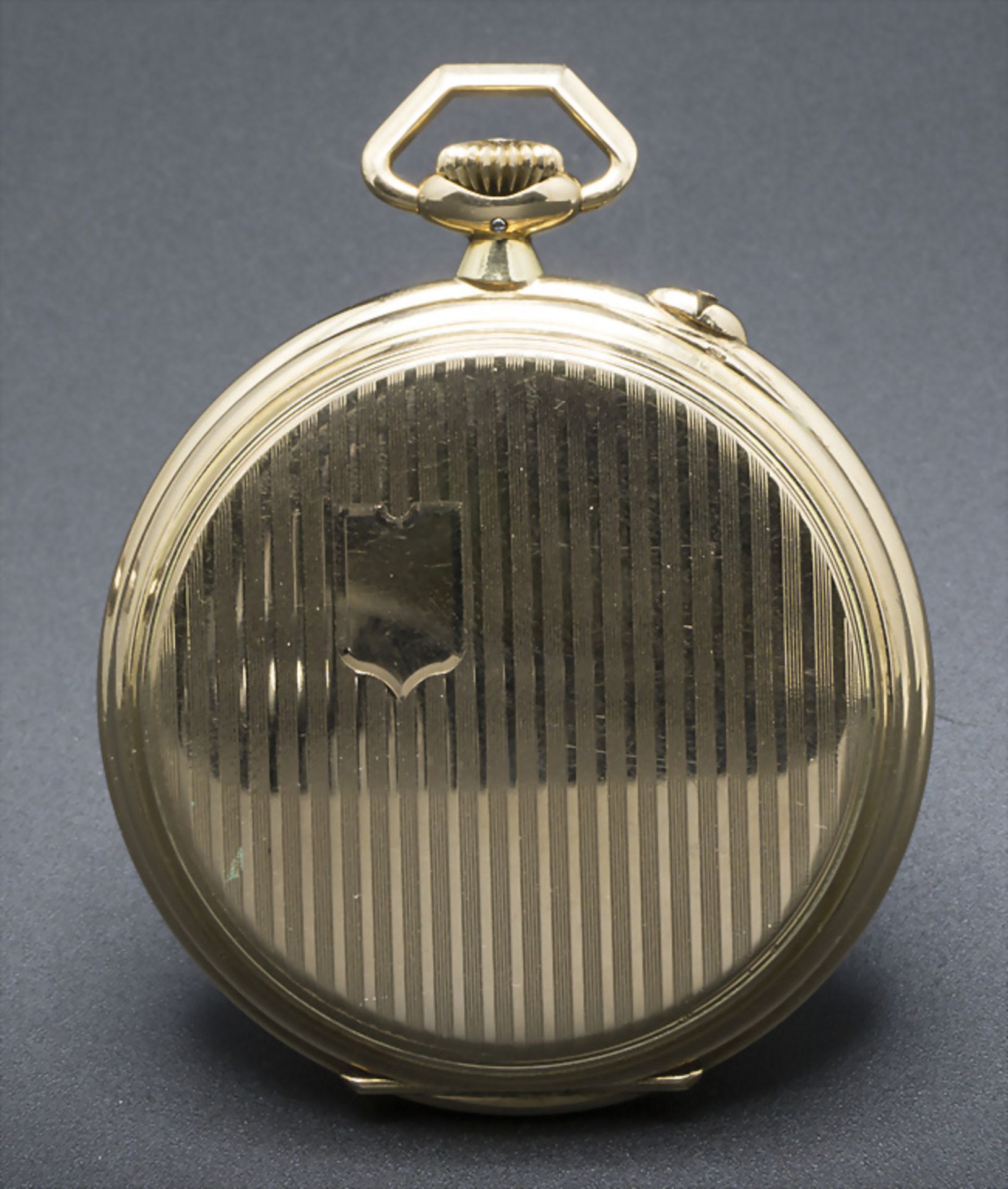 Offene Herrentaschenuhr / A 14k gold pocket watch, J. Assmann, Glashütte in Sachsen, um 1915 - Image 4 of 6