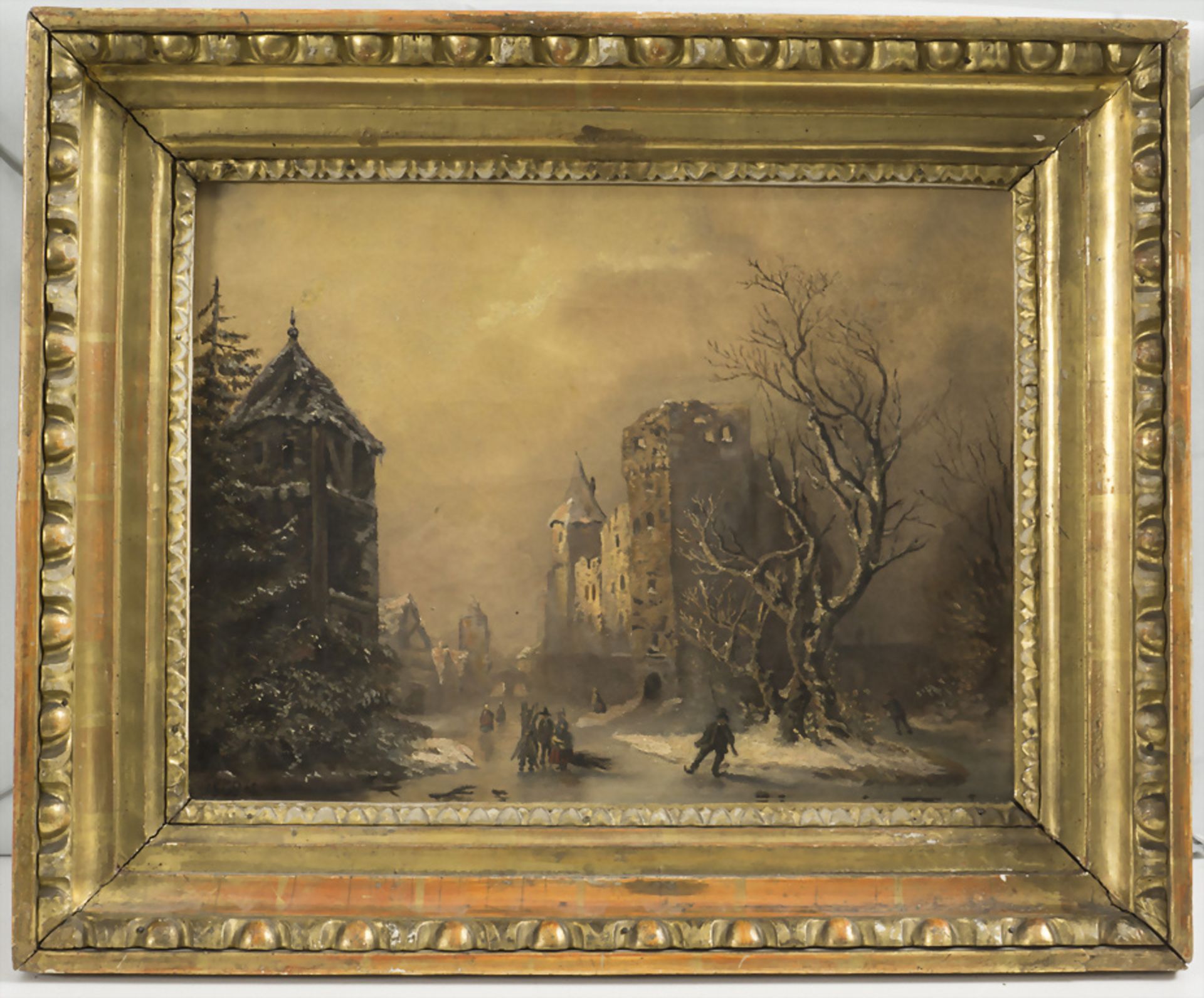 Monogrammist C.B., 'Dorf im Winter' / 'A village in wintertime', 1862. - Image 2 of 5