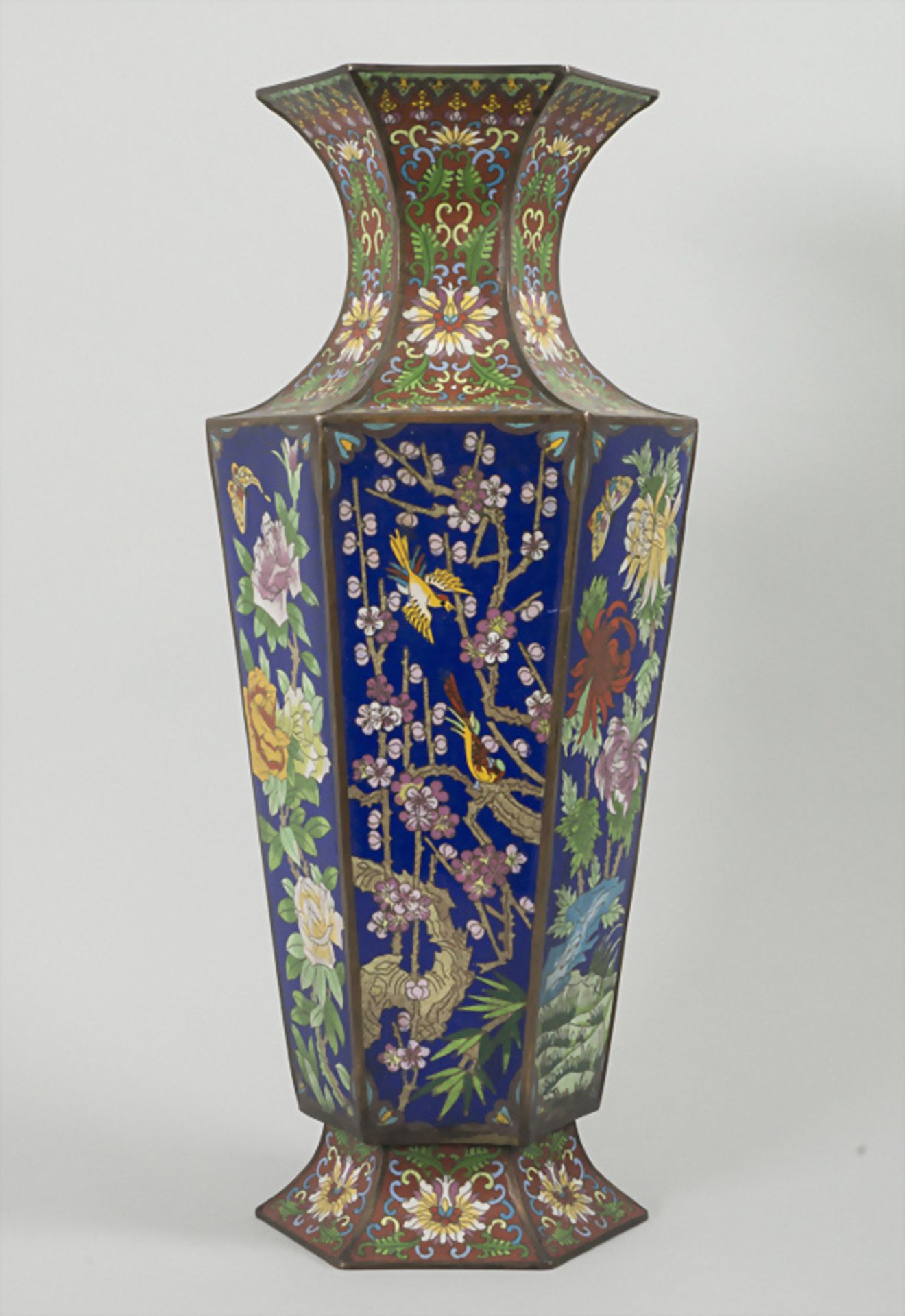 Sechseckige Cloisonné Vase, China, um 1880 - Image 3 of 8