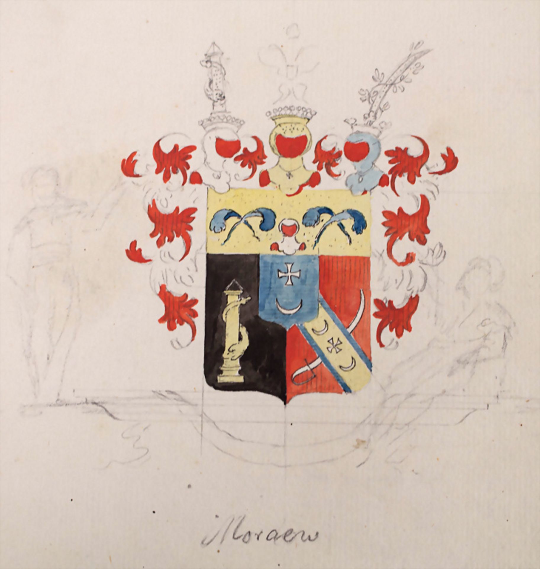 Heraldik: Sammlung 6 Adelswappen / A collection of 6 noble coats of arms, 18. Jh. Heraldik: ... - Bild 6 aus 7