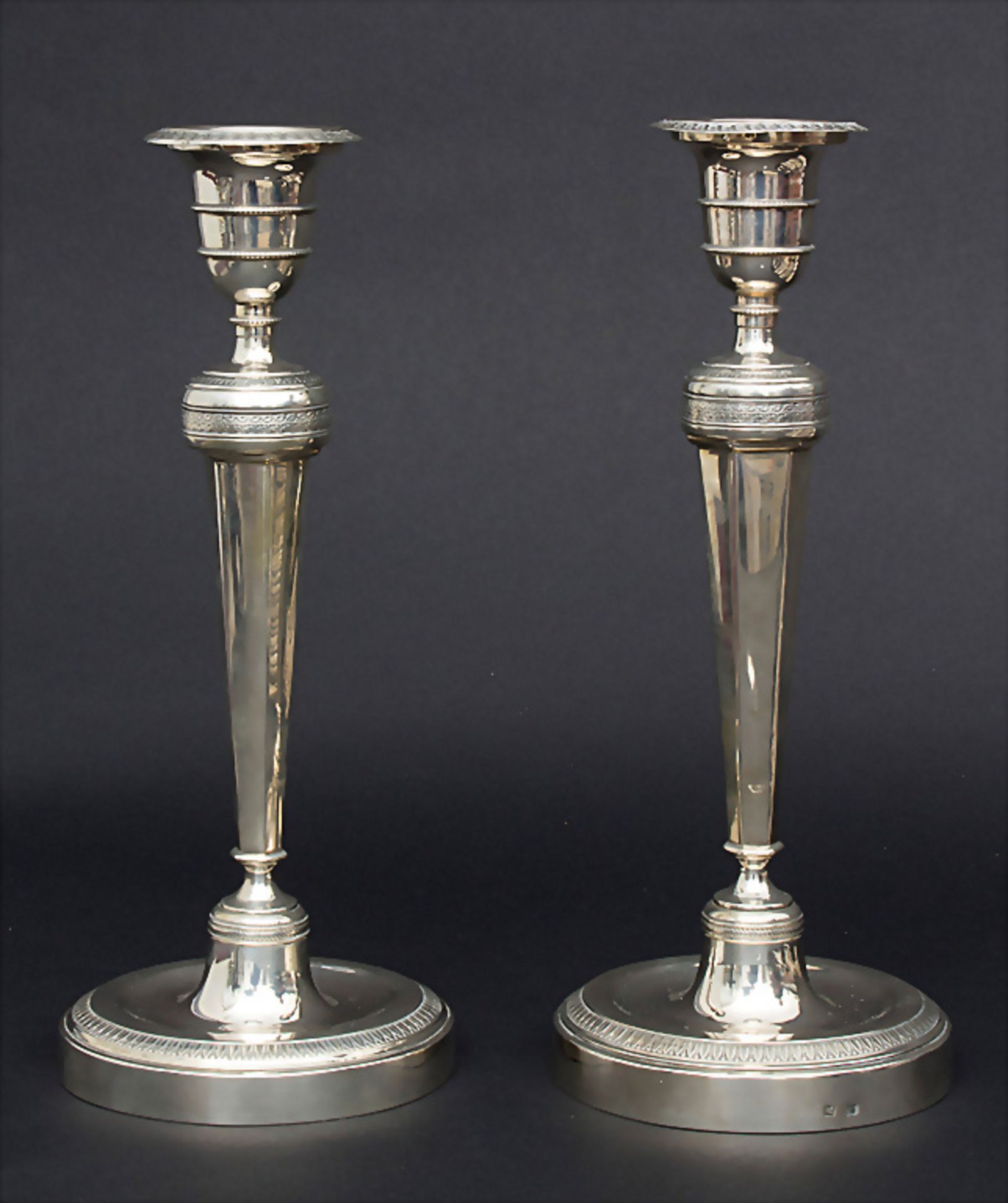 Paar Empire Kerzenleuchter / A pair of Empire candlesticks, Francois Drion, Lüttich / Liege, ...