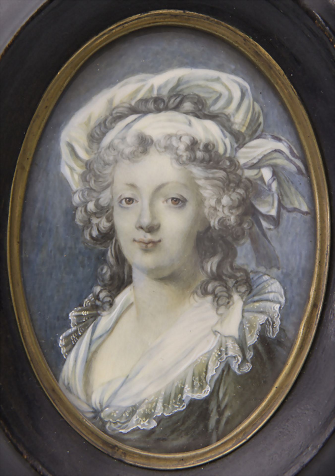 Miniatur Porträt einer Dame / A miniature portrait of a young lady, Frankreich, Anfang 19. Jh. - Image 2 of 2