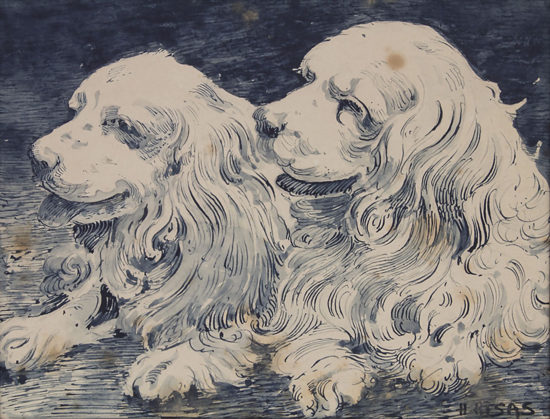 Künstler des 20. Jh., 'Cockerspanielpaar' / 'A pair of cocker spaniels'