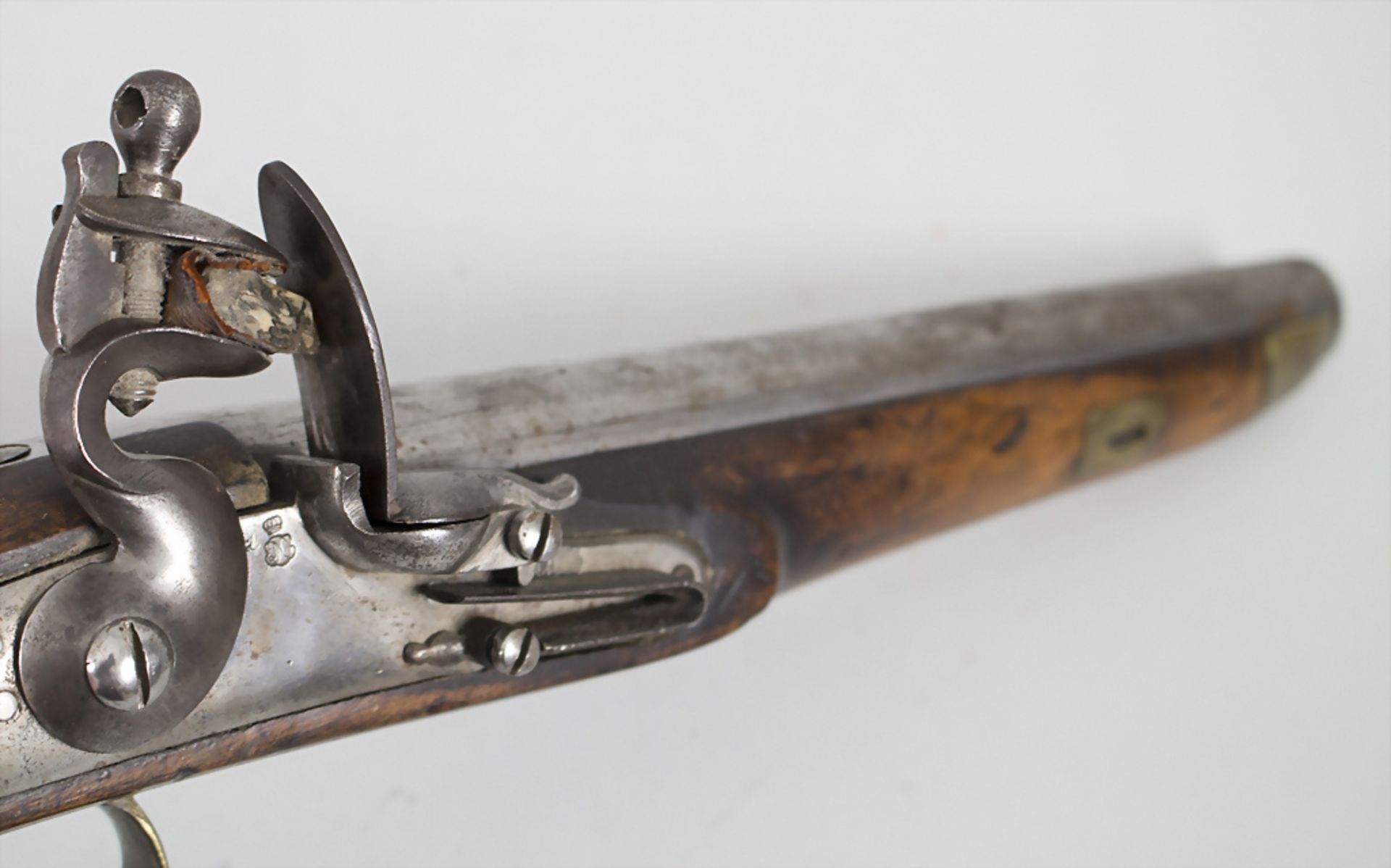 Belgische Militärpistole mit Steinschloss / A Belgian military pistol with a flintlock, um 1830 - Image 4 of 7
