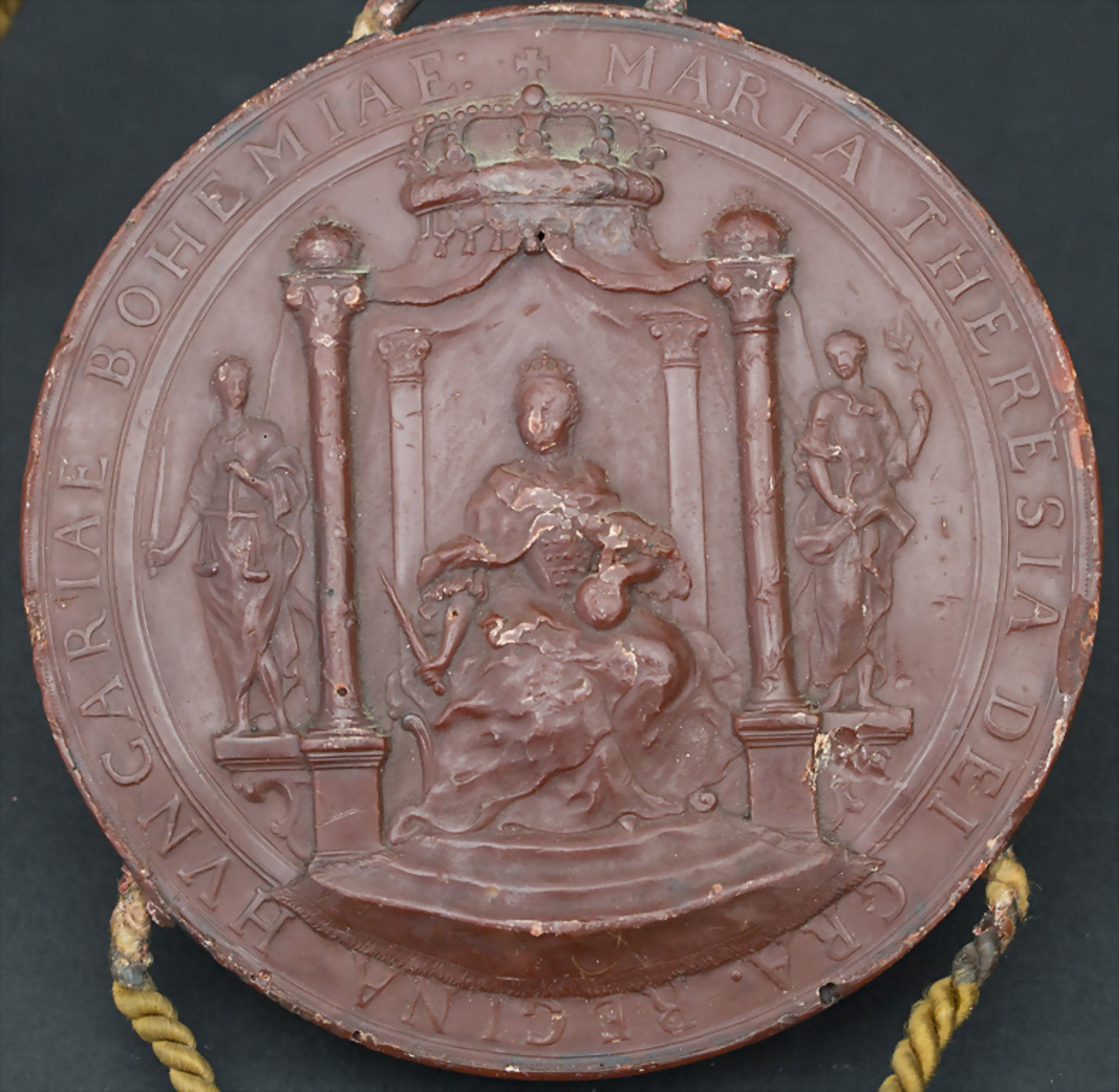 Großes Lacksiegel in Siegelkapsel, Maria Theresia, Habsburger Monarchie, 18. Jh. - Bild 3 aus 5