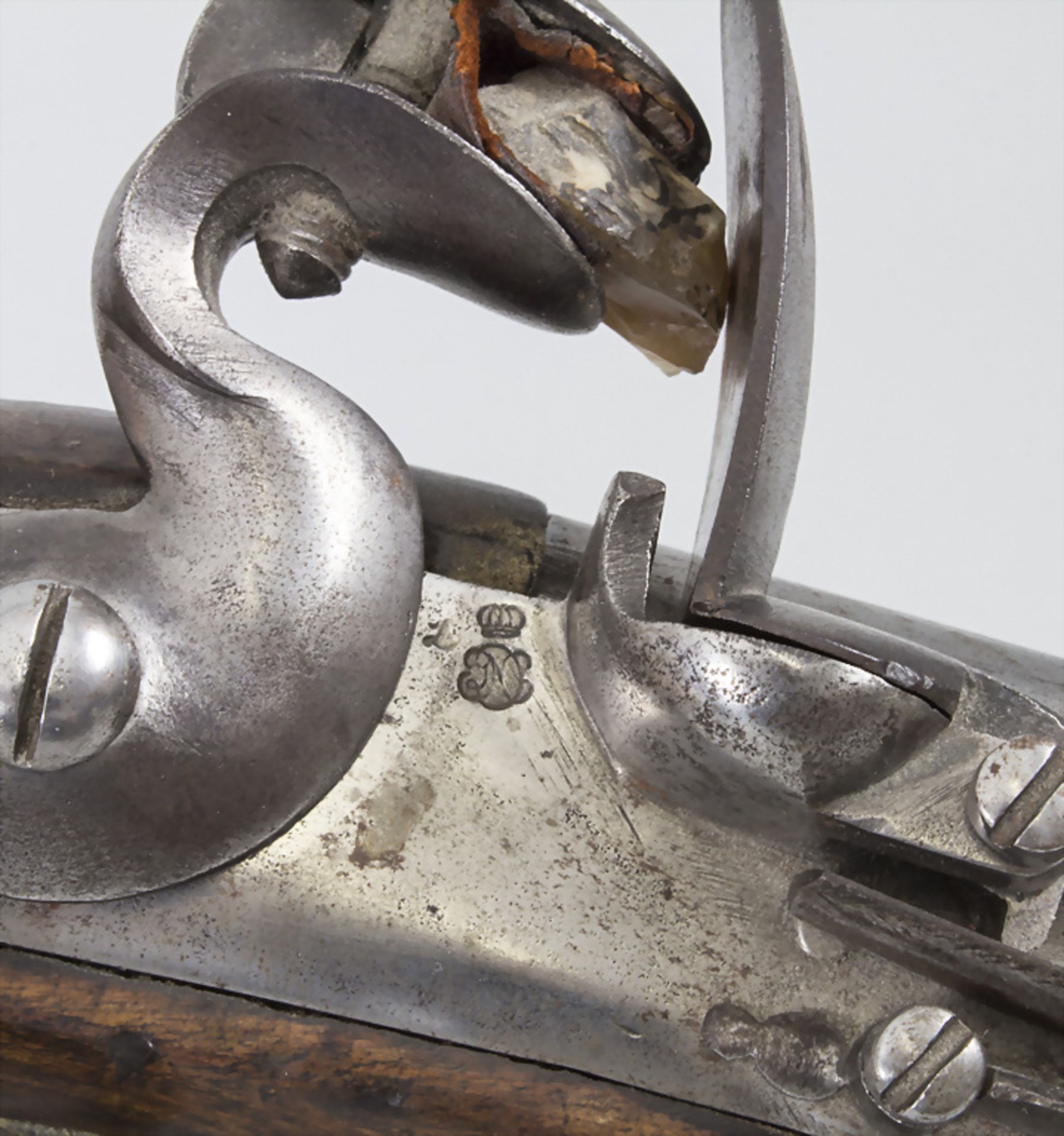 Belgische Militärpistole mit Steinschloss / A Belgian military pistol with a flintlock, um 1830 - Bild 5 aus 7