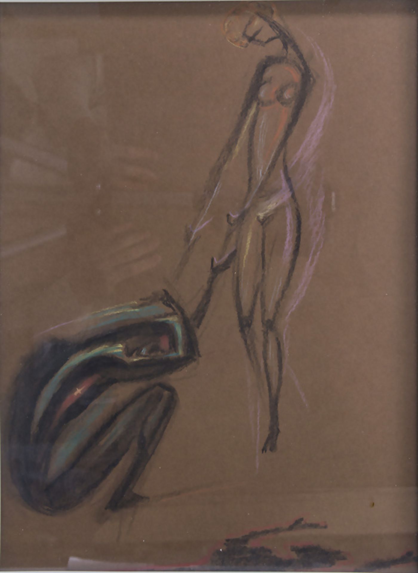 Aktdarstellung einer stehenden und einer hockenden Figur / A standing and a squatting nude